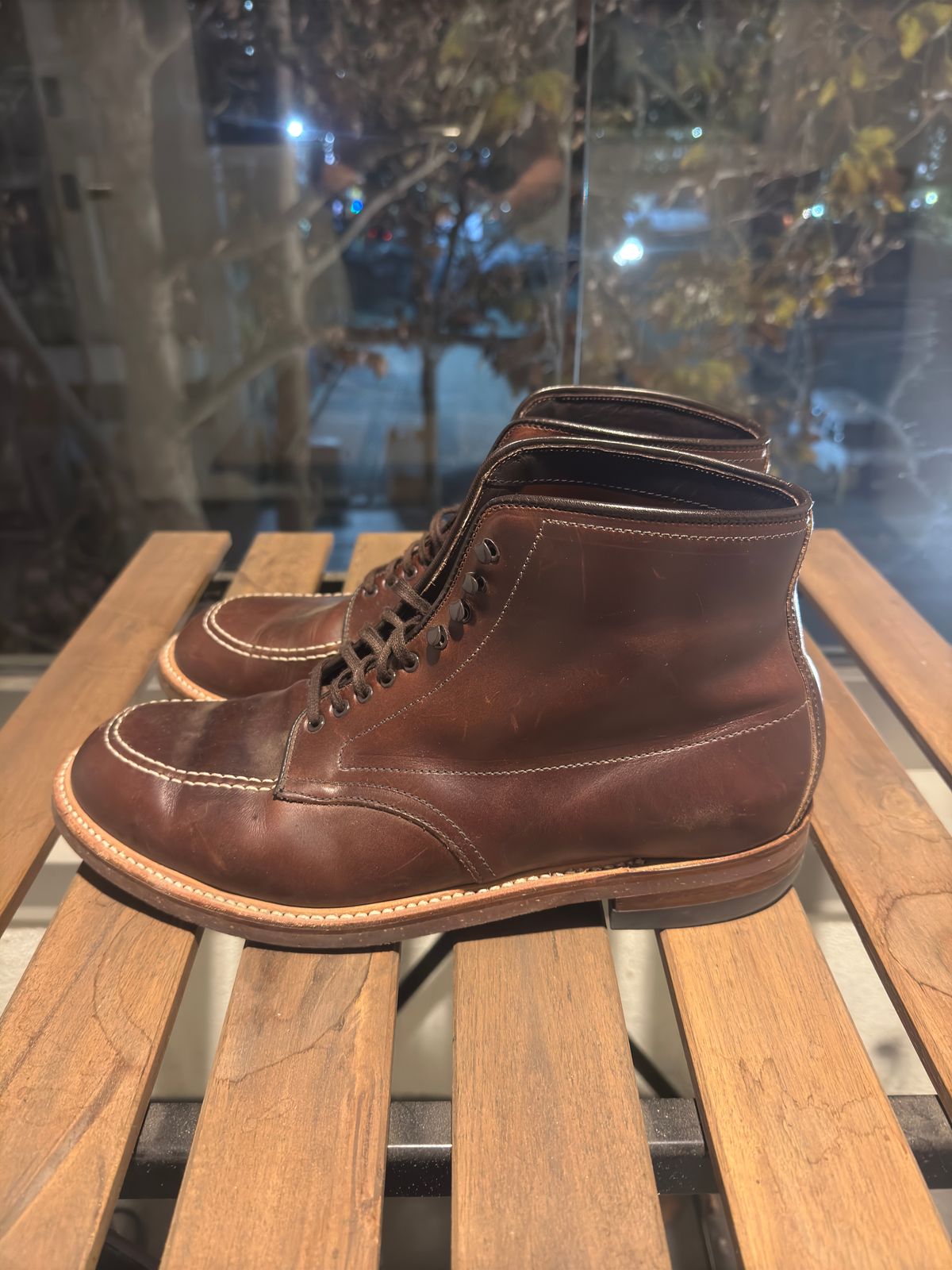 Photo by jarmul22 on November 6, 2024 of the Alden Indy Boot in Brown Analine Pull Up.