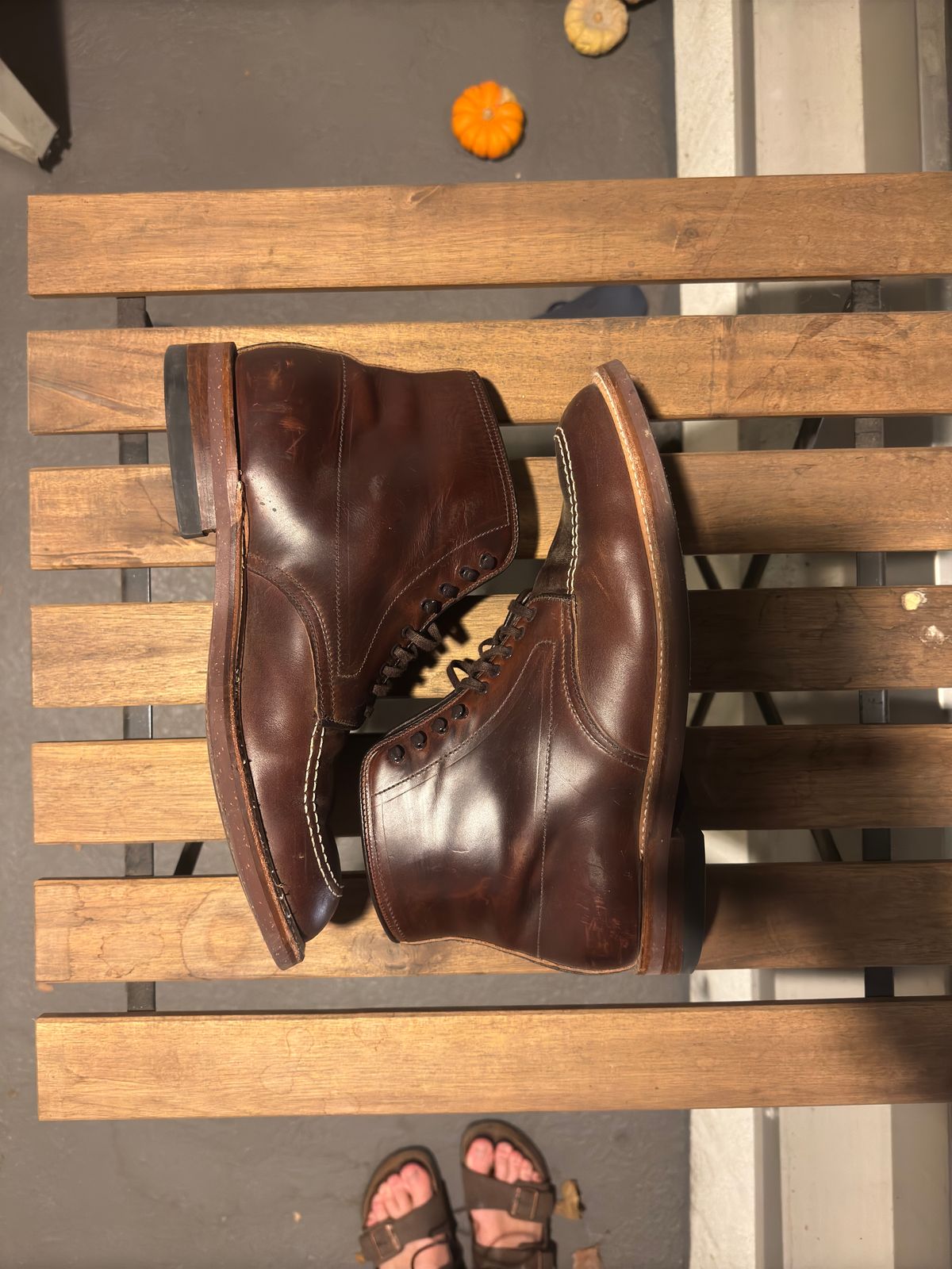 Photo by jarmul22 on November 6, 2024 of the Alden Indy Boot in Brown Analine Pull Up.