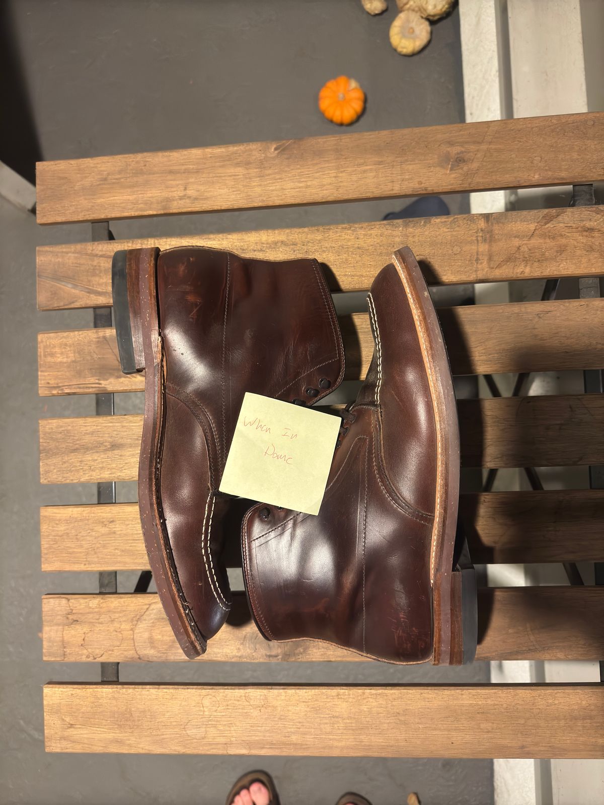 Photo by jarmul22 on November 6, 2024 of the Alden Indy Boot in Brown Analine Pull Up.