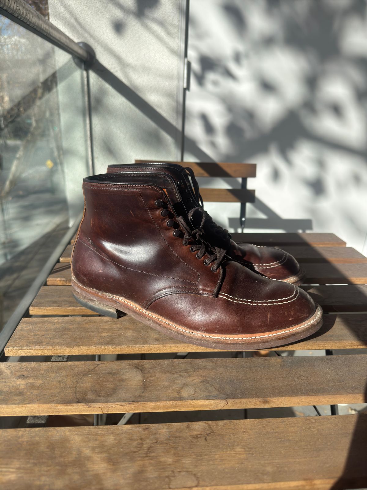 Photo by jarmul22 on January 5, 2025 of the Alden Indy Boot in Brown Analine Pull Up.