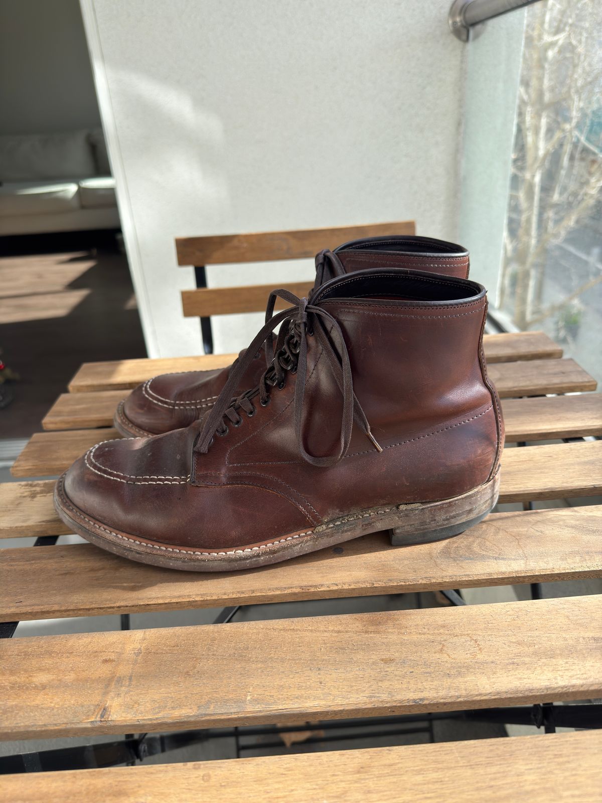 Photo by jarmul22 on March 2, 2025 of the Alden Indy Boot in Brown Analine Pull Up.