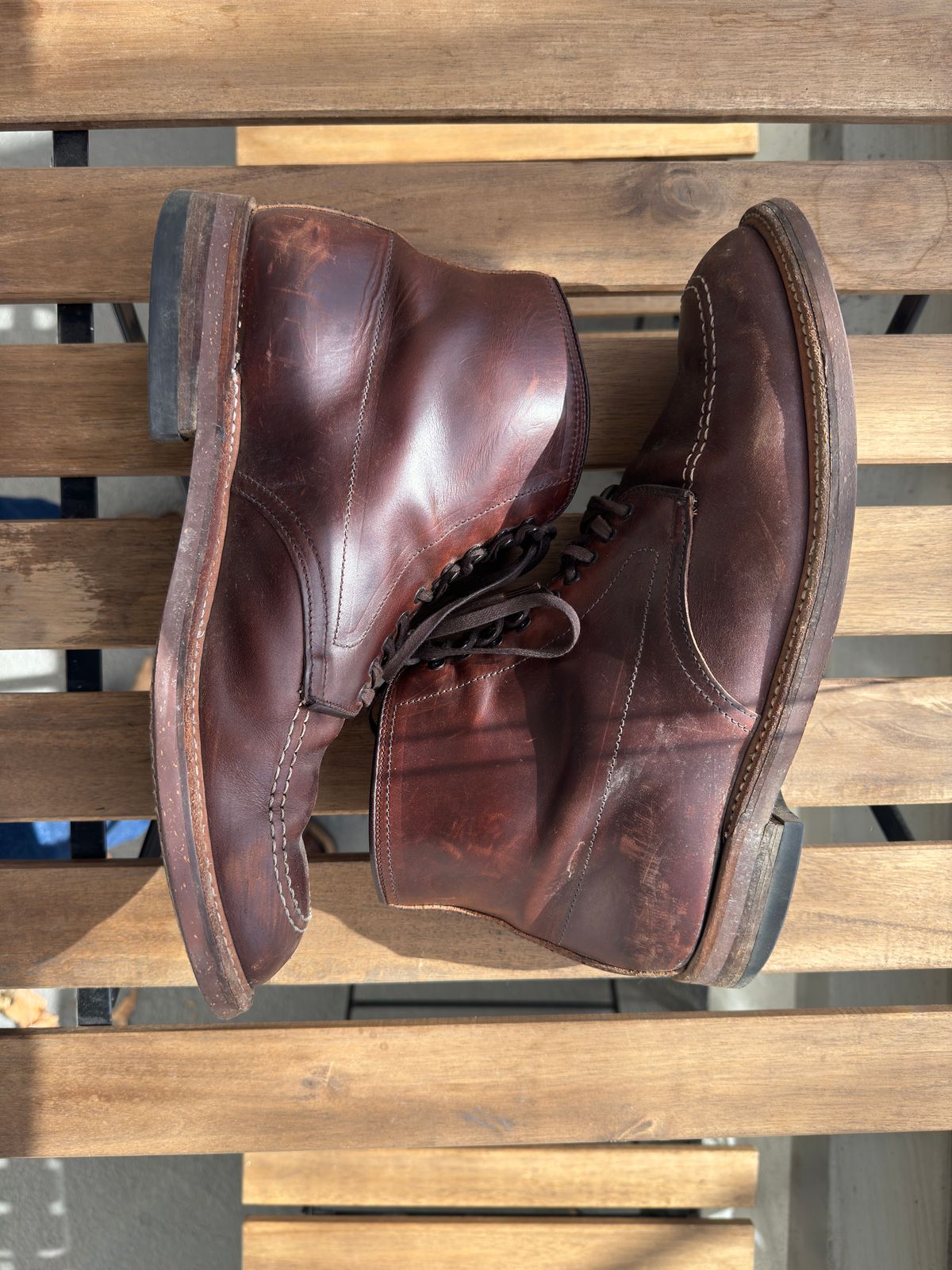 Photo by jarmul22 on March 2, 2025 of the Alden Indy Boot in Brown Analine Pull Up.