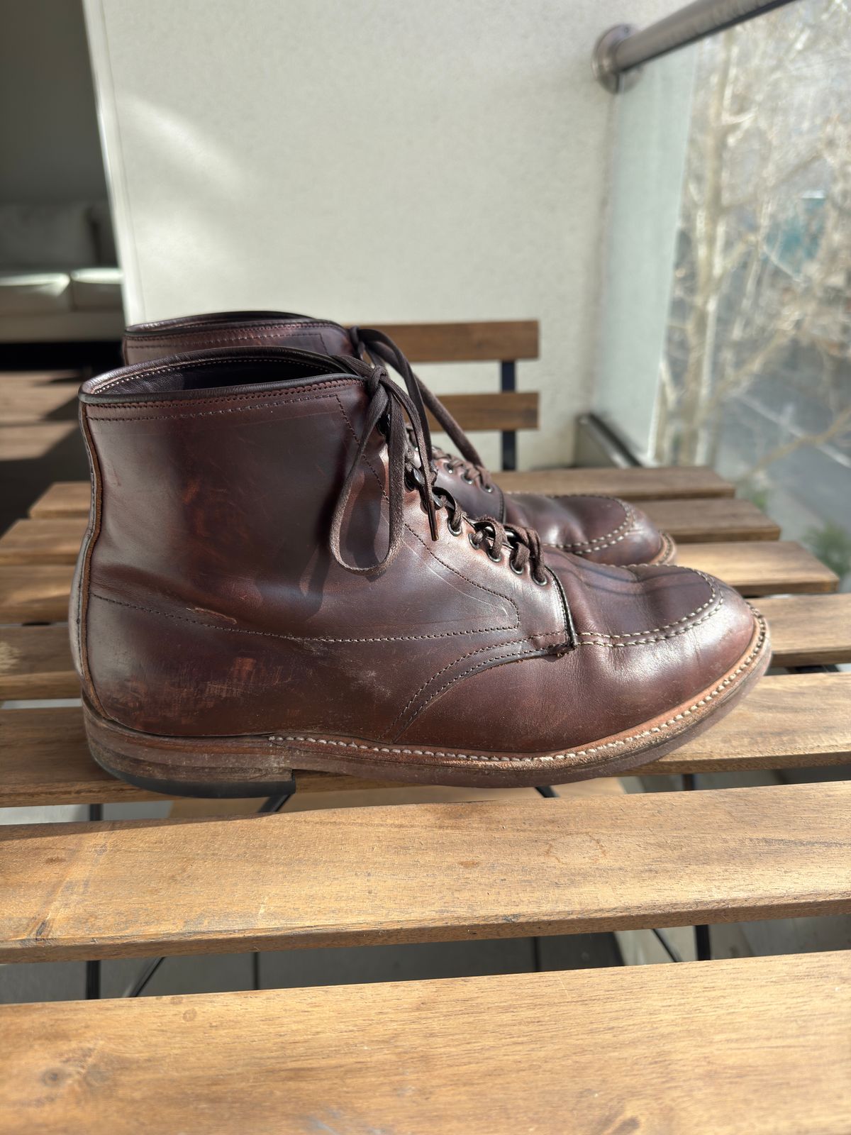 Photo by jarmul22 on March 2, 2025 of the Alden Indy Boot in Brown Analine Pull Up.