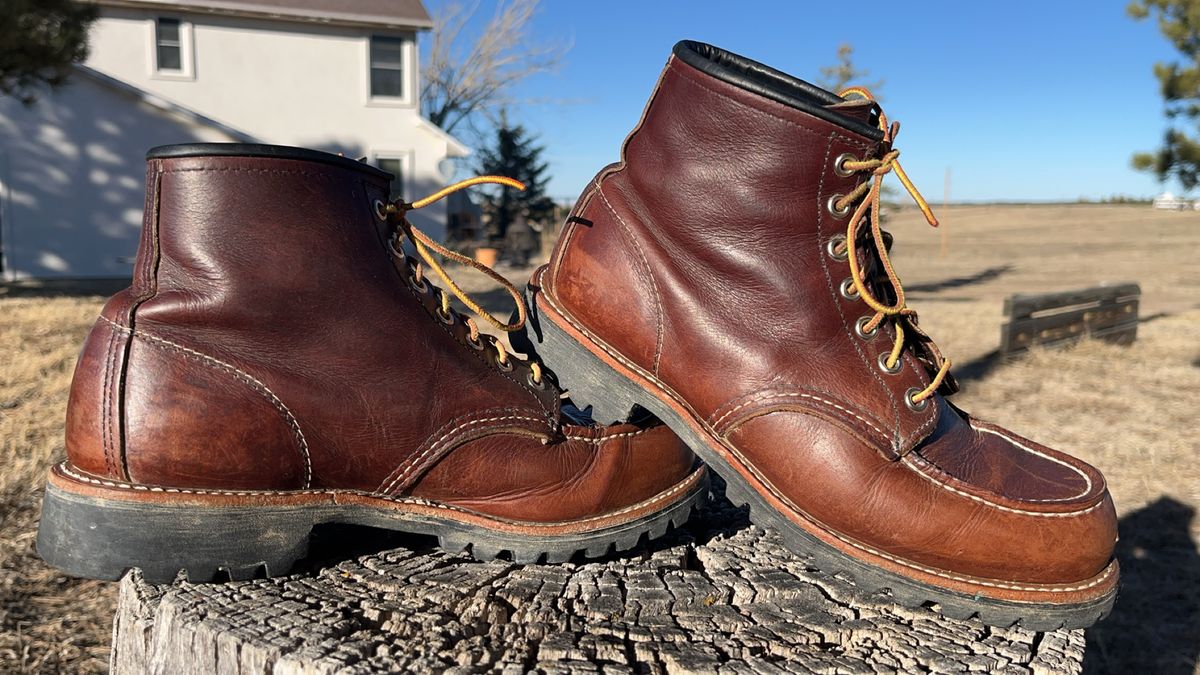 Photo by Spudanko on March 1, 2025 of the Red Wing Roughneck in S.B. Foot Briar Oil Slick.
