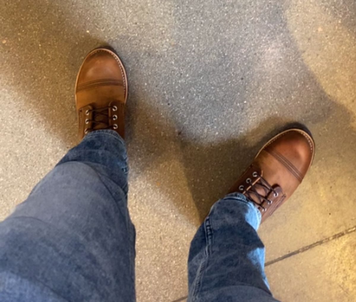 Photo by Spudanko on February 5, 2022 of the Red Wing Iron Ranger in S.B. Foot Copper Rough and Tough.