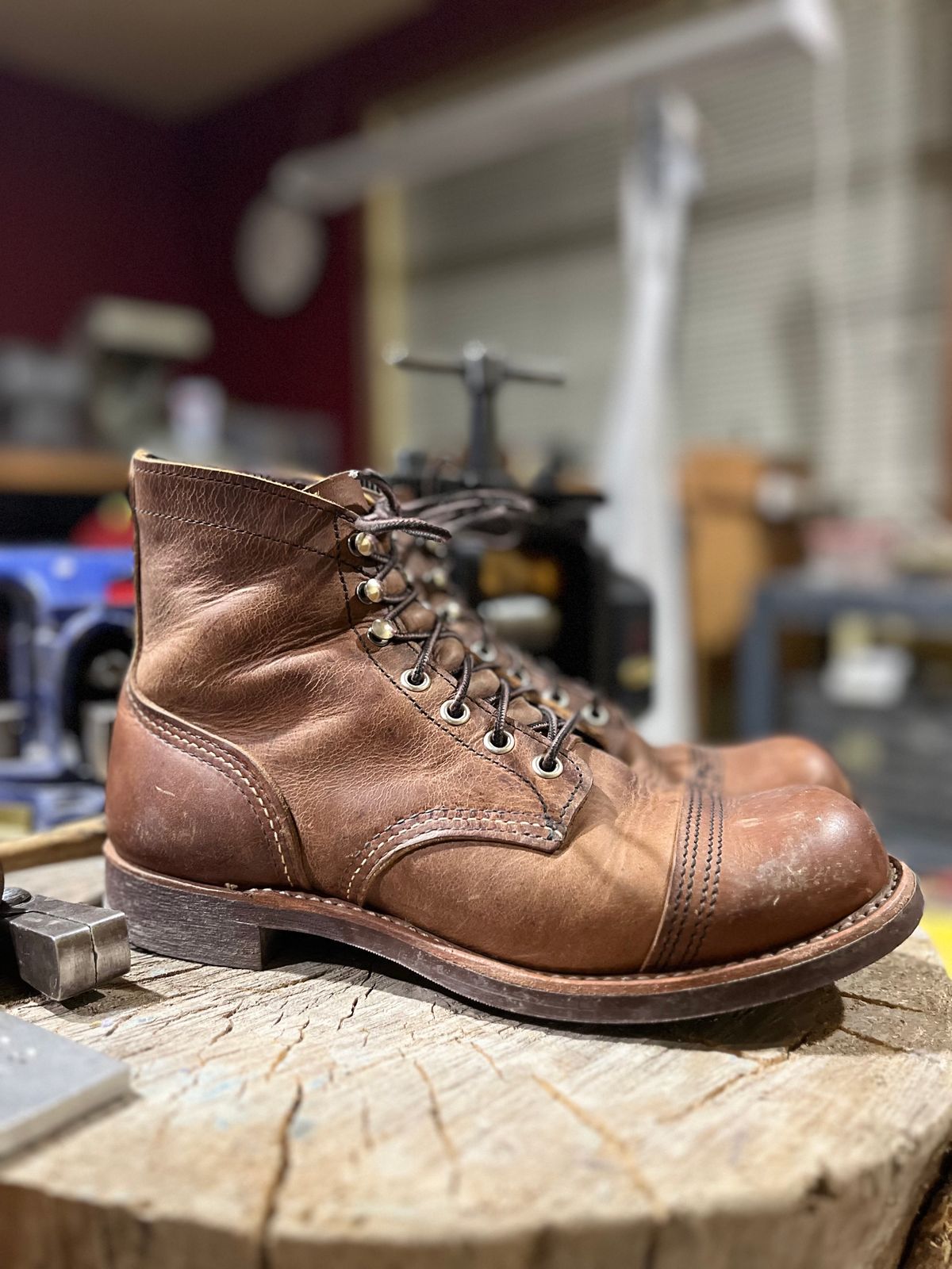 Photo by Spudanko on February 13, 2024 of the Red Wing Iron Ranger in S.B. Foot Copper Rough and Tough.