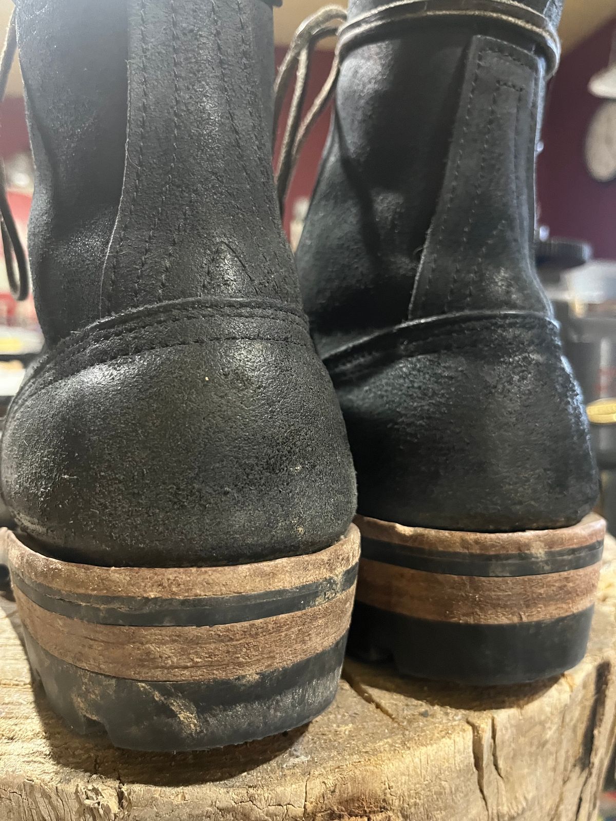 Photo by Spudanko on April 13, 2024 of the Nicks BuilderPro in Seidel 1964 Black Roughout.
