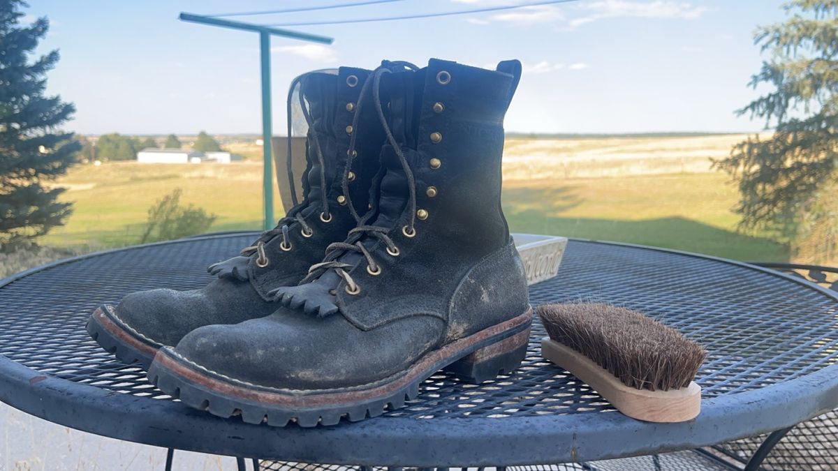 Photo by Spudanko on September 3, 2024 of the Nicks BuilderPro in Seidel 1964 Black Roughout.