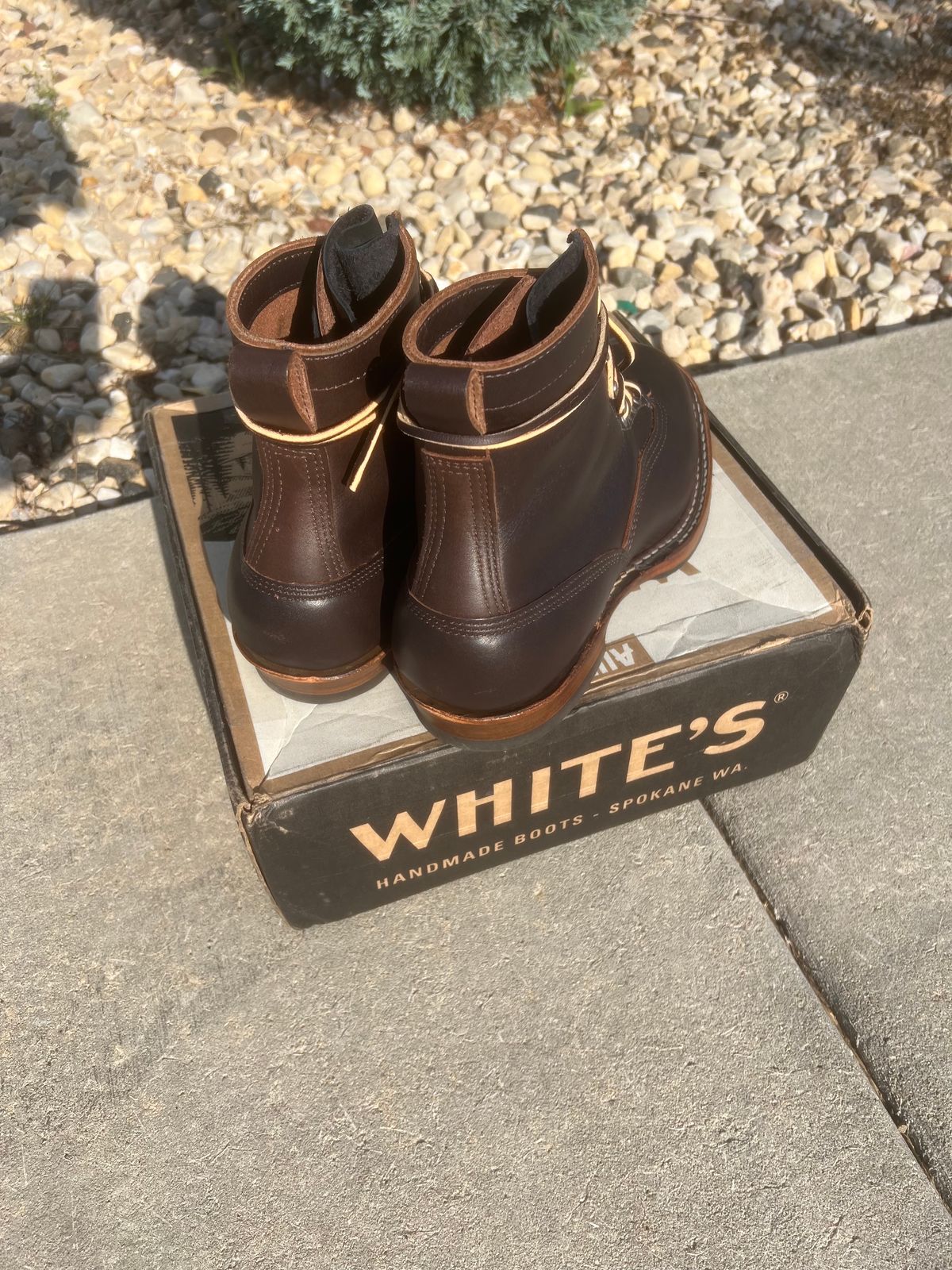 Photo by physicaltherapyboots on October 1, 2023 of the White's x Stitchdown Wallace LTT Boot in Seidel Brown Dress.