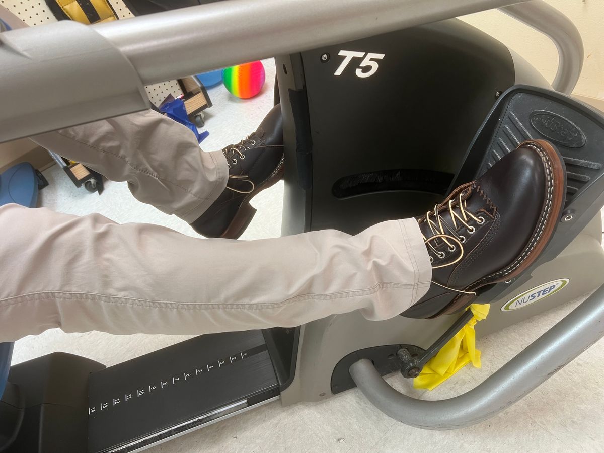 Photo by physicaltherapyboots on October 2, 2023 of the White's x Stitchdown Wallace LTT Boot in Seidel Brown Dress.