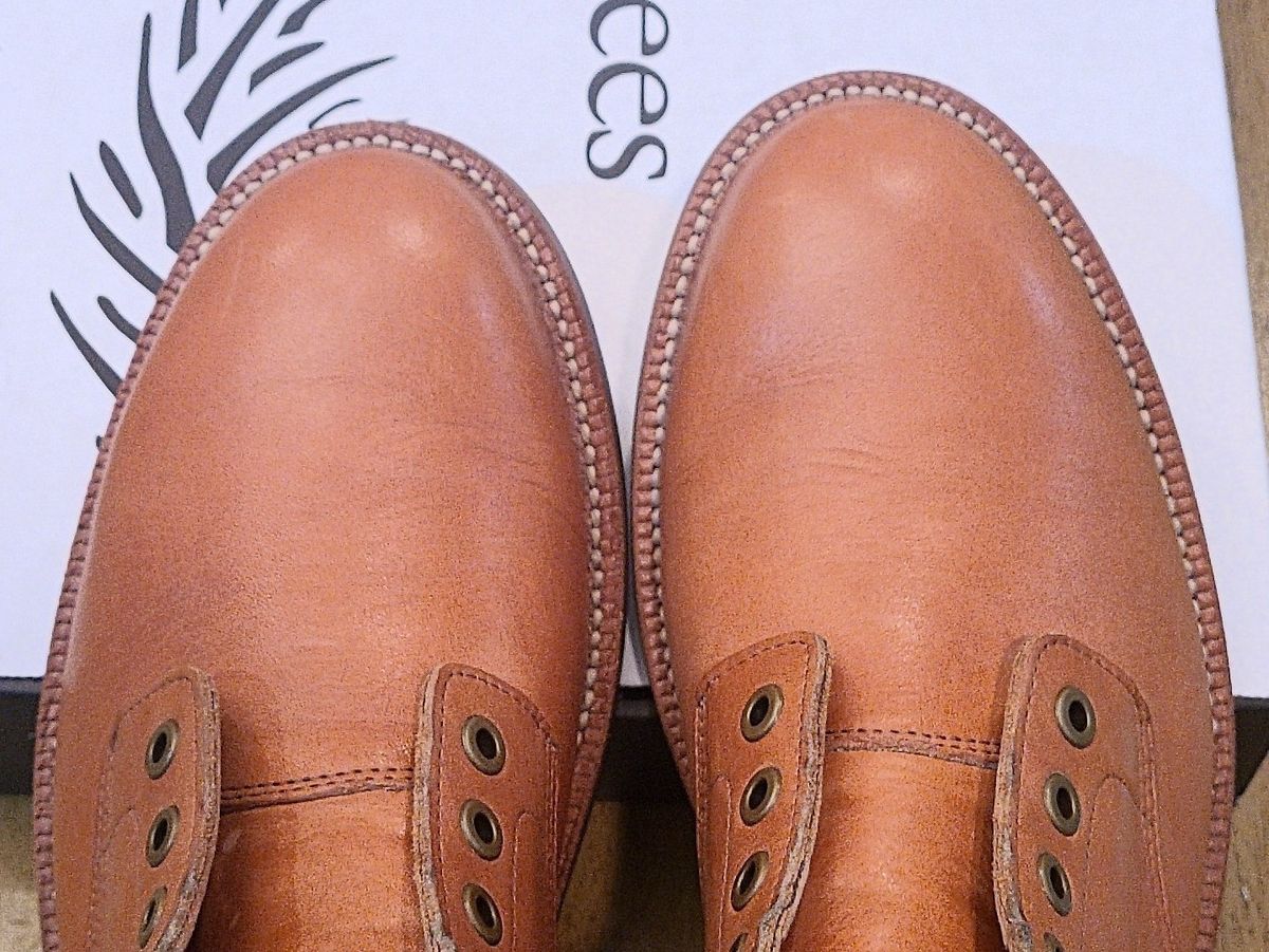 Photo by False.Idle.Warship on November 5, 2023 of the Grant Stone Diesel Boot in Horween Tan Essex.