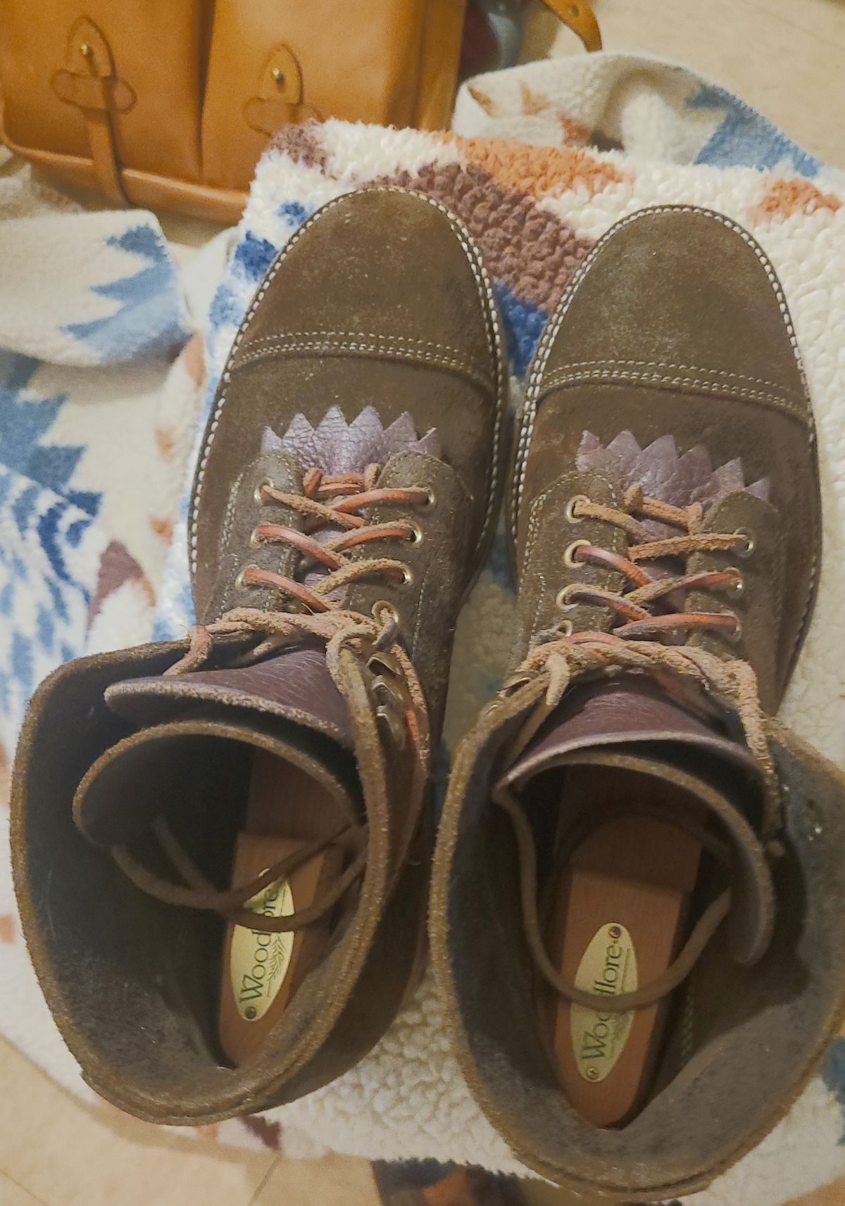 Photo by False.Idle.Warship on November 6, 2025 of the Parkhurst The Richmond in Dark Olive Waxed Roughout.