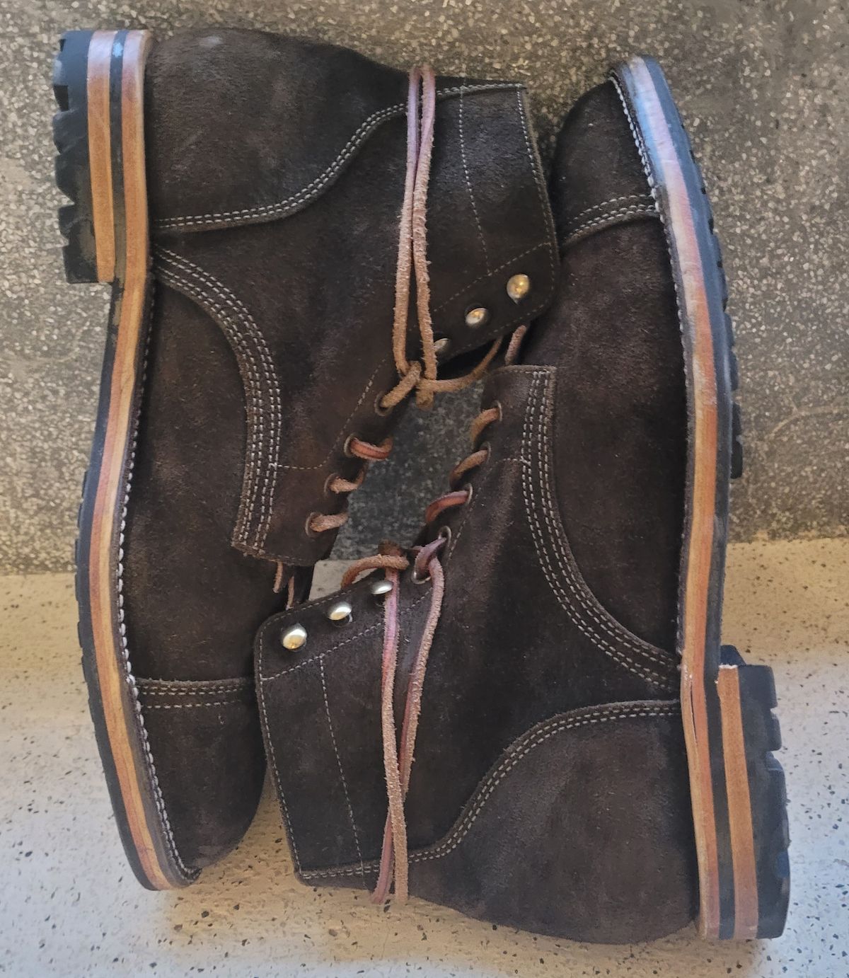 Photo by False.Idle.Warship on December 5, 2025 of the Parkhurst The Richmond in Dark Olive Waxed Roughout.