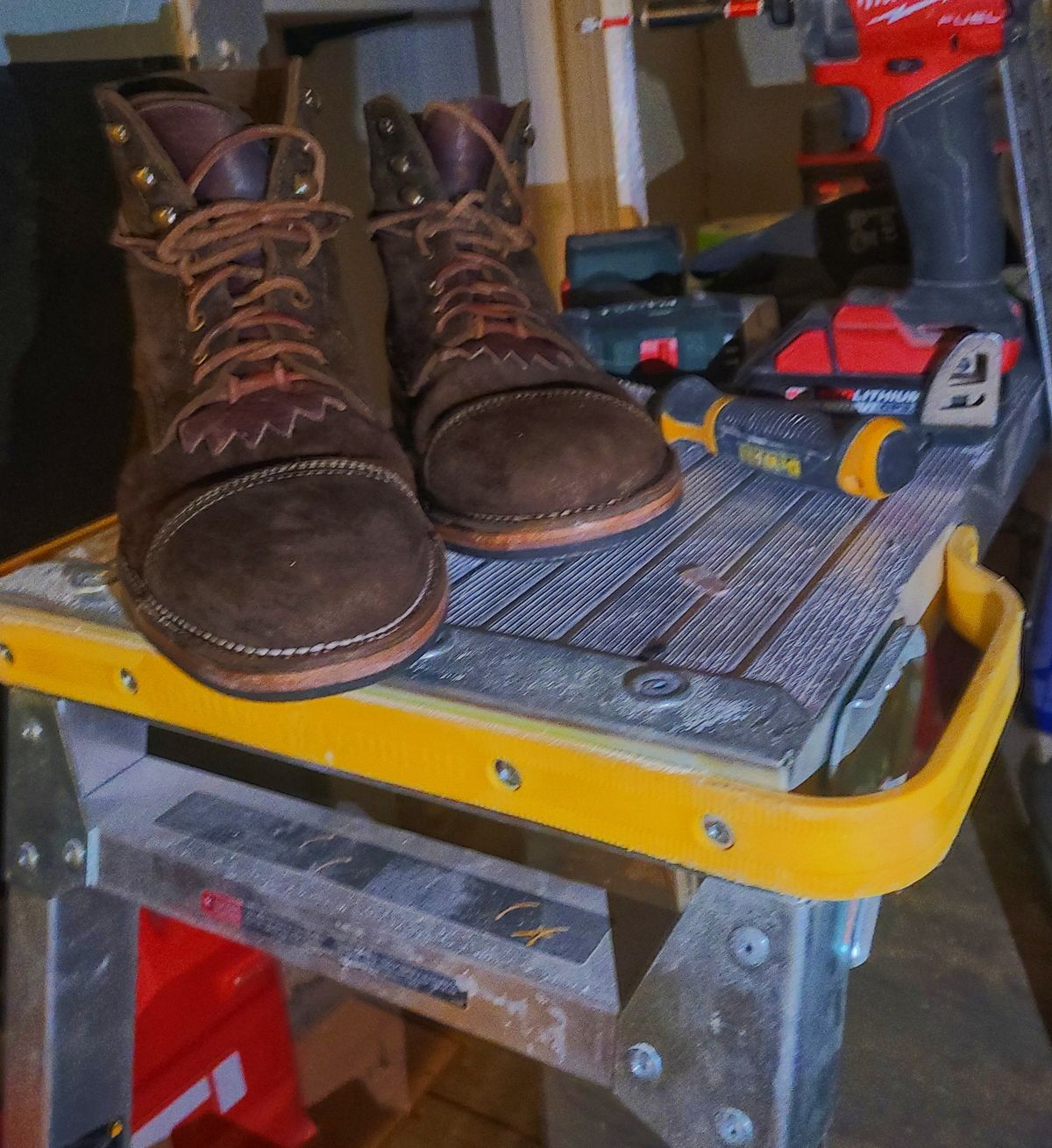 Photo by False.Idle.Warship on February 1, 2026 of the Parkhurst The Richmond in Dark Olive Waxed Roughout.