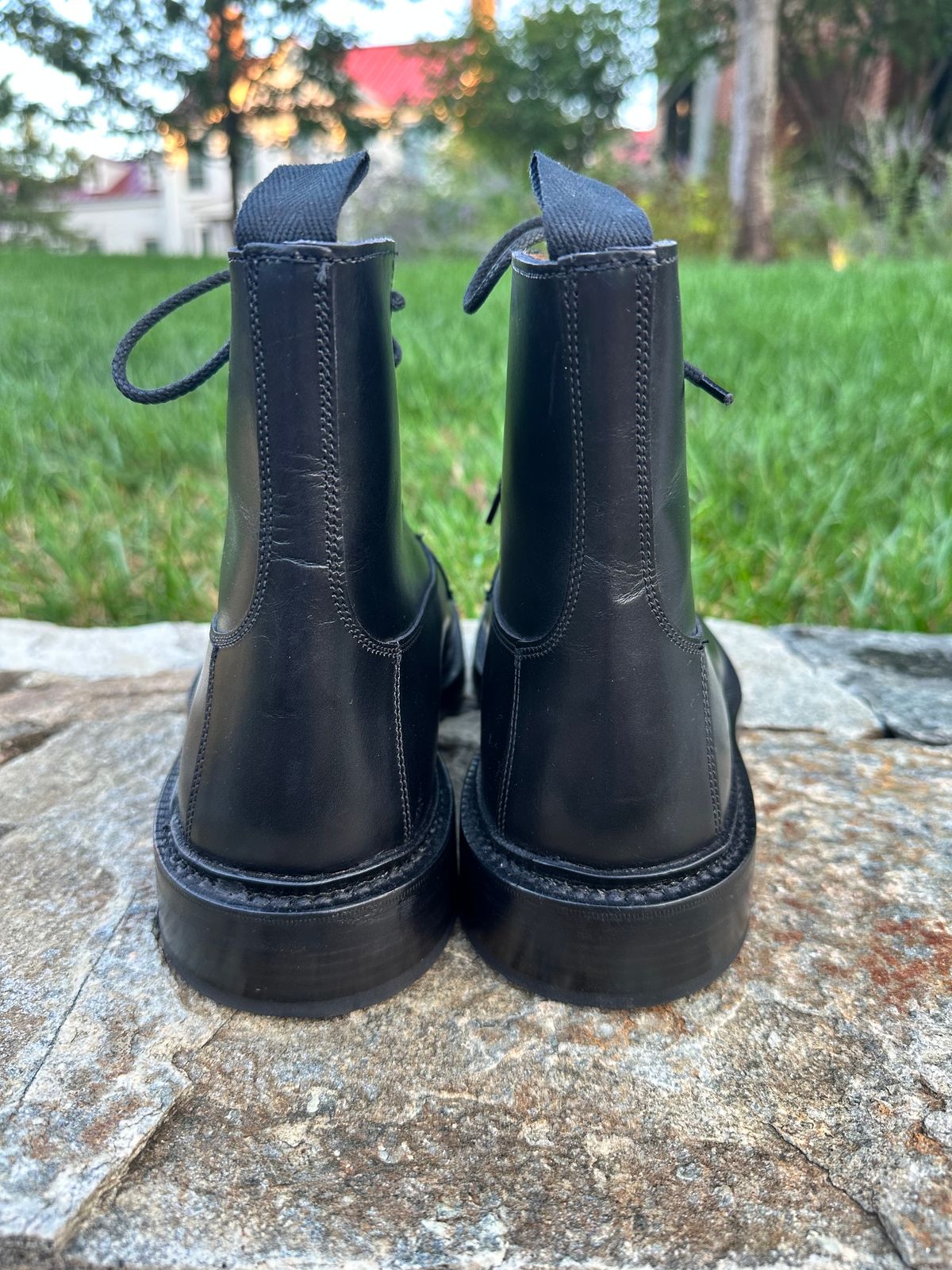 Photo by swampdonkey on October 1, 2023 of the Tricker's Burford Plain Derby Boot in Black Calf.
