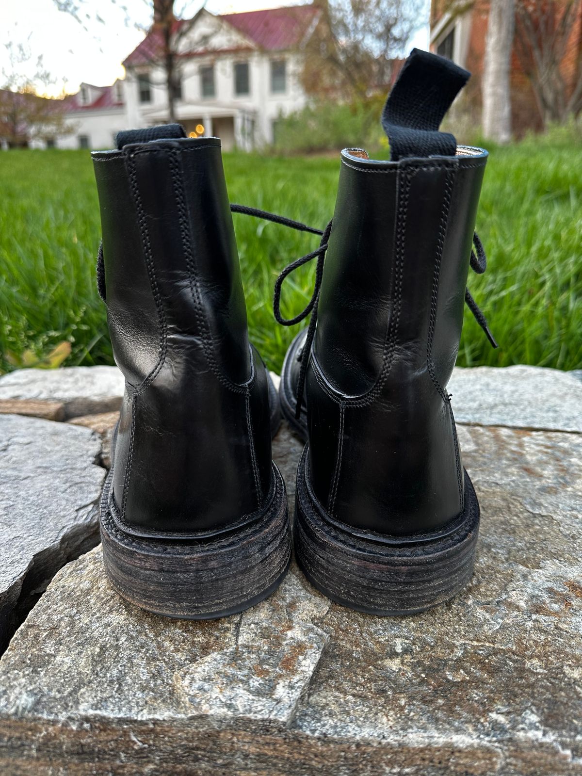 Photo by swampdonkey on April 5, 2024 of the Tricker's Burford Plain Derby Boot in Black Calf.