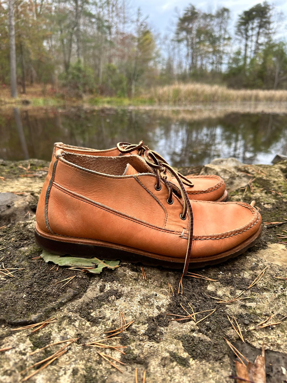 Photo by swampdonkey on November 8, 2022 of the Rancourt & Co. Acadia Chukka in Horween Natural Essex.