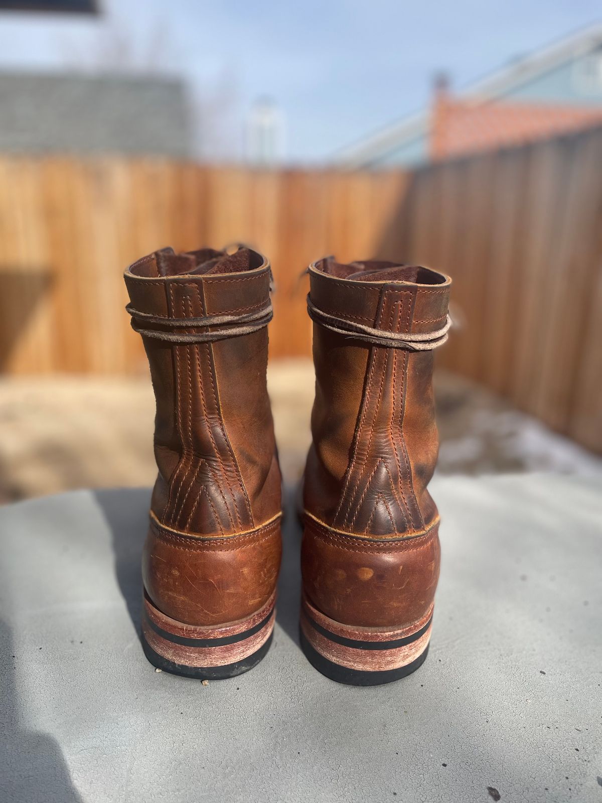 Photo by alecxreno on February 4, 2023 of the Nicks Officer in Horween Orange Predator.