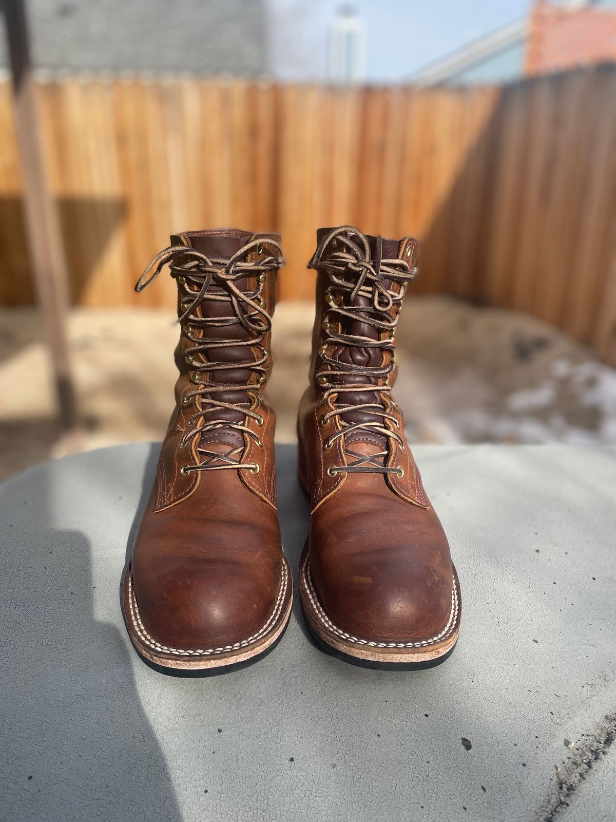 Photo by alecxreno on February 4, 2023 of the Nicks Officer in Horween Orange Predator.