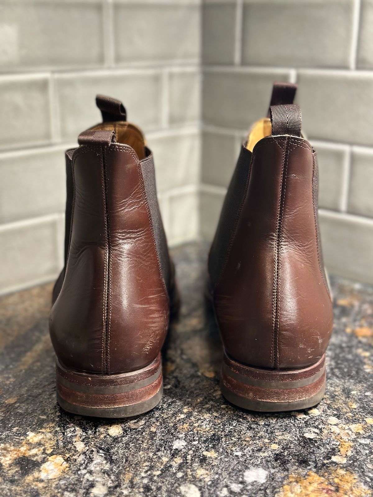 Photo by cows_electronico on January 5, 2024 of the Meermin Chelsea Boot in Du Puy Brown Box Calf.