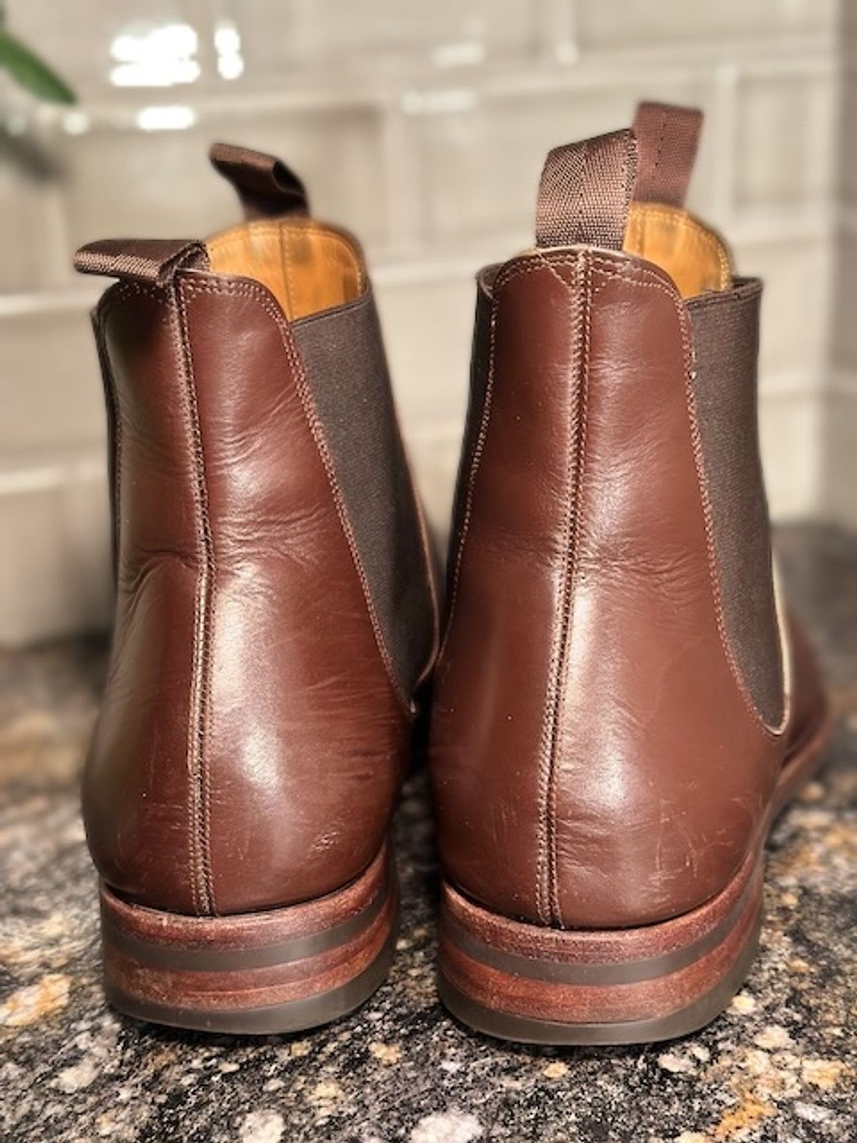 Photo by cows_electronico on April 6, 2024 of the Meermin Chelsea Boot in Du Puy Brown Box Calf.