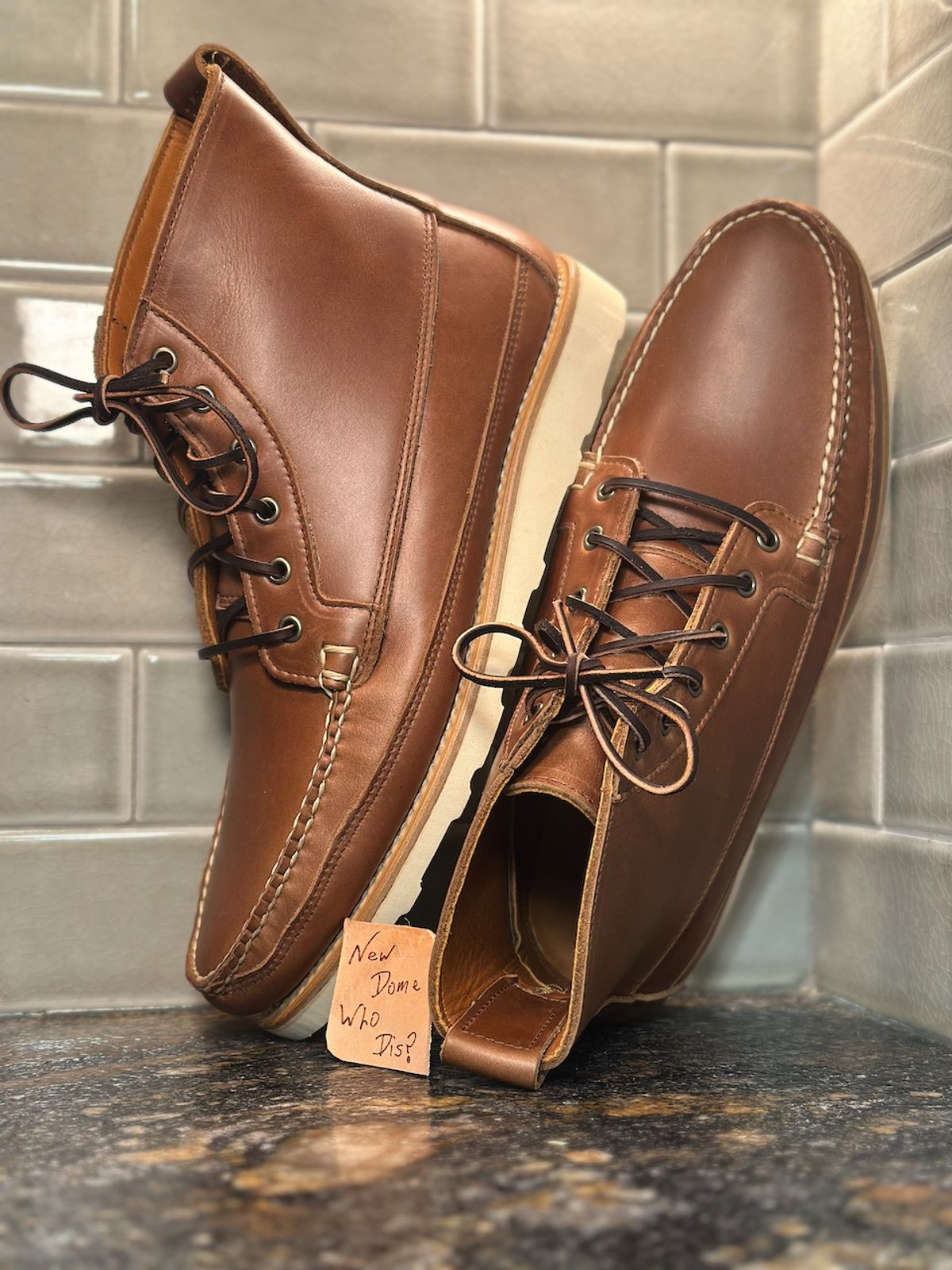 Photo by cows_electronico on October 1, 2025 of the Rancourt & Co. Harrison Boot Redux in Horween Natural Chromexcel.
