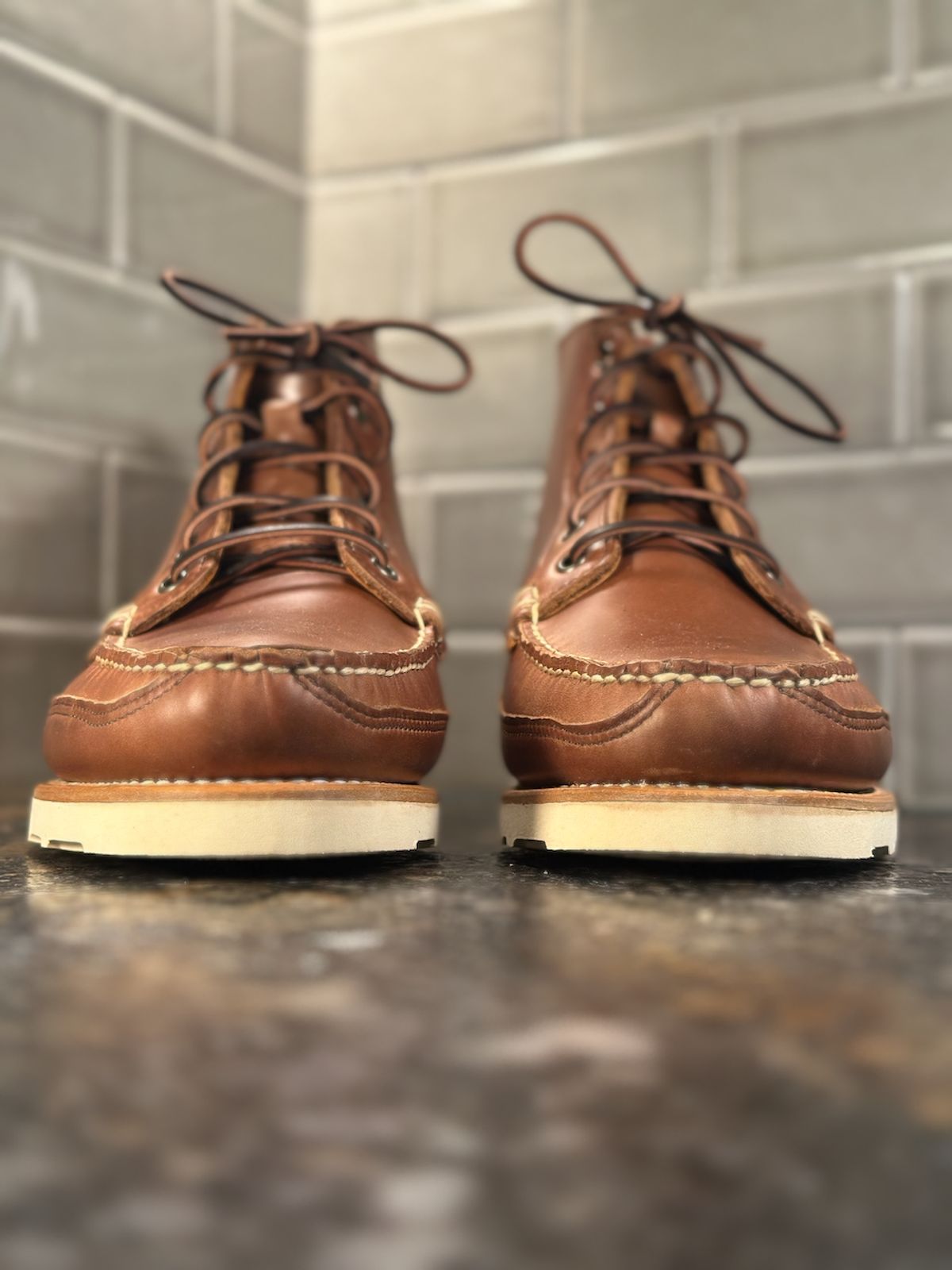 Photo by cows_electronico on October 1, 2025 of the Rancourt & Co. Harrison Boot Redux in Horween Natural Chromexcel.