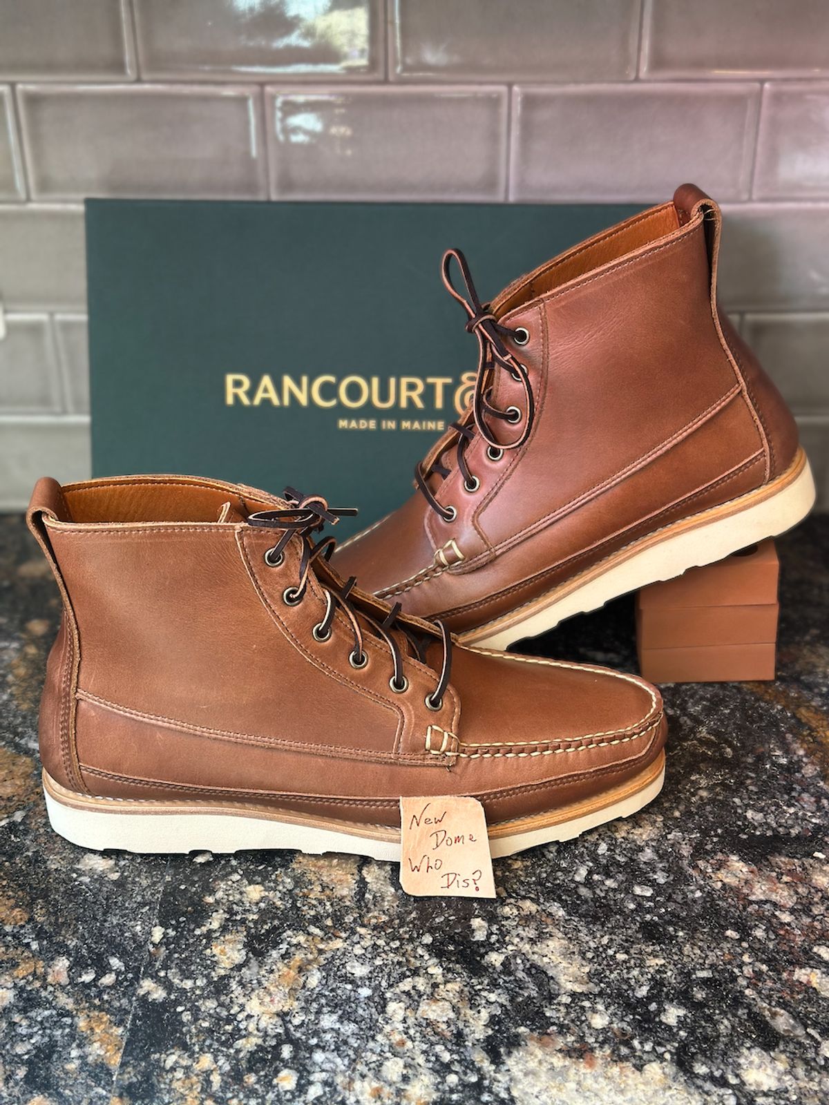 Photo by cows_electronico on October 1, 2025 of the Rancourt & Co. Harrison Boot Redux in Horween Natural Chromexcel.