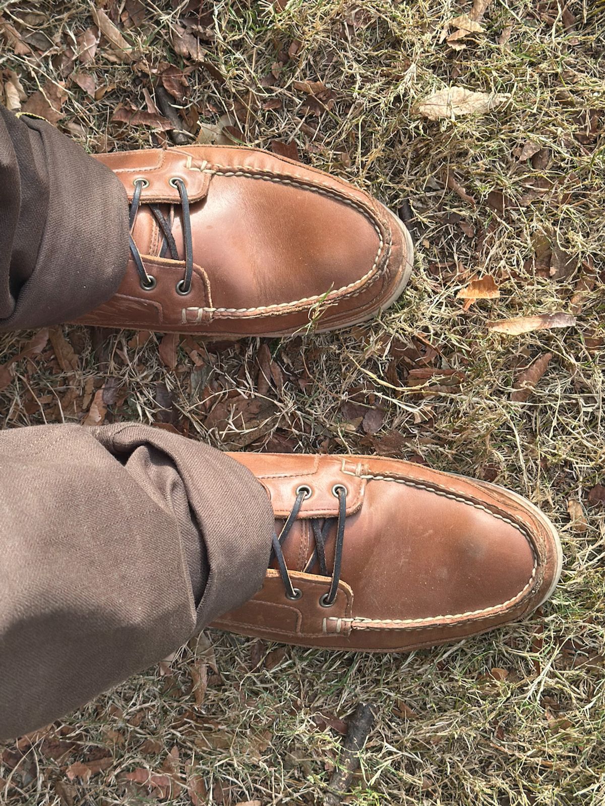 Photo by cows_electronico on October 25, 2025 of the Rancourt & Co. Harrison Boot Redux in Horween Natural Chromexcel.
