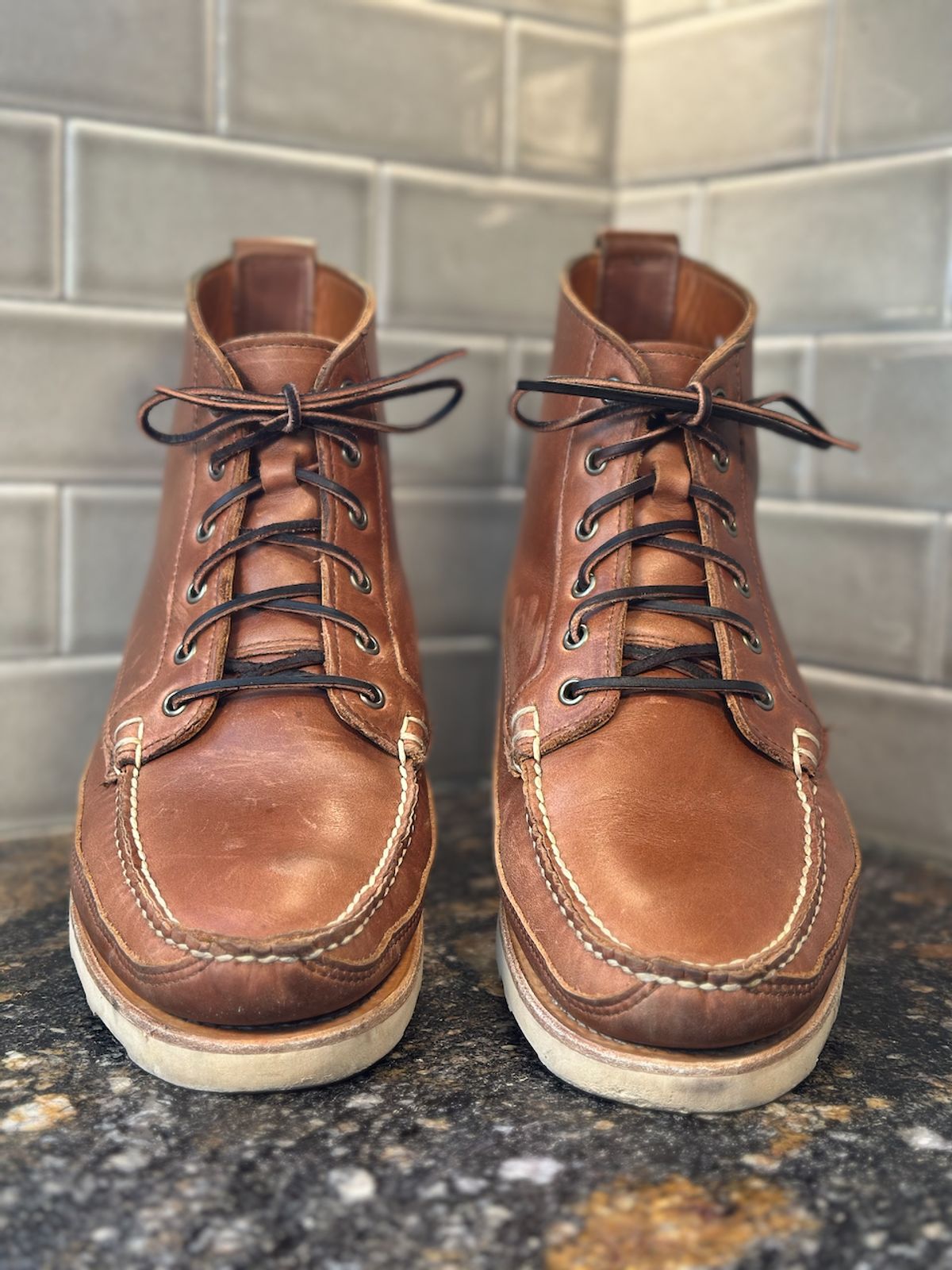 Photo by cows_electronico on November 3, 2025 of the Rancourt & Co. Harrison Boot Redux in Horween Natural Chromexcel.