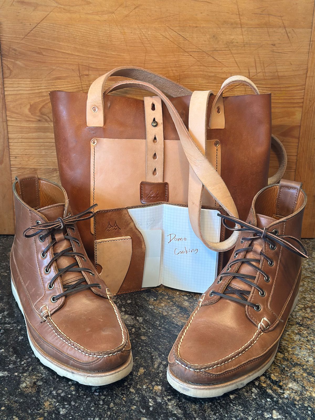 Photo by cows_electronico on November 3, 2025 of the Rancourt & Co. Harrison Boot Redux in Horween Natural Chromexcel.
