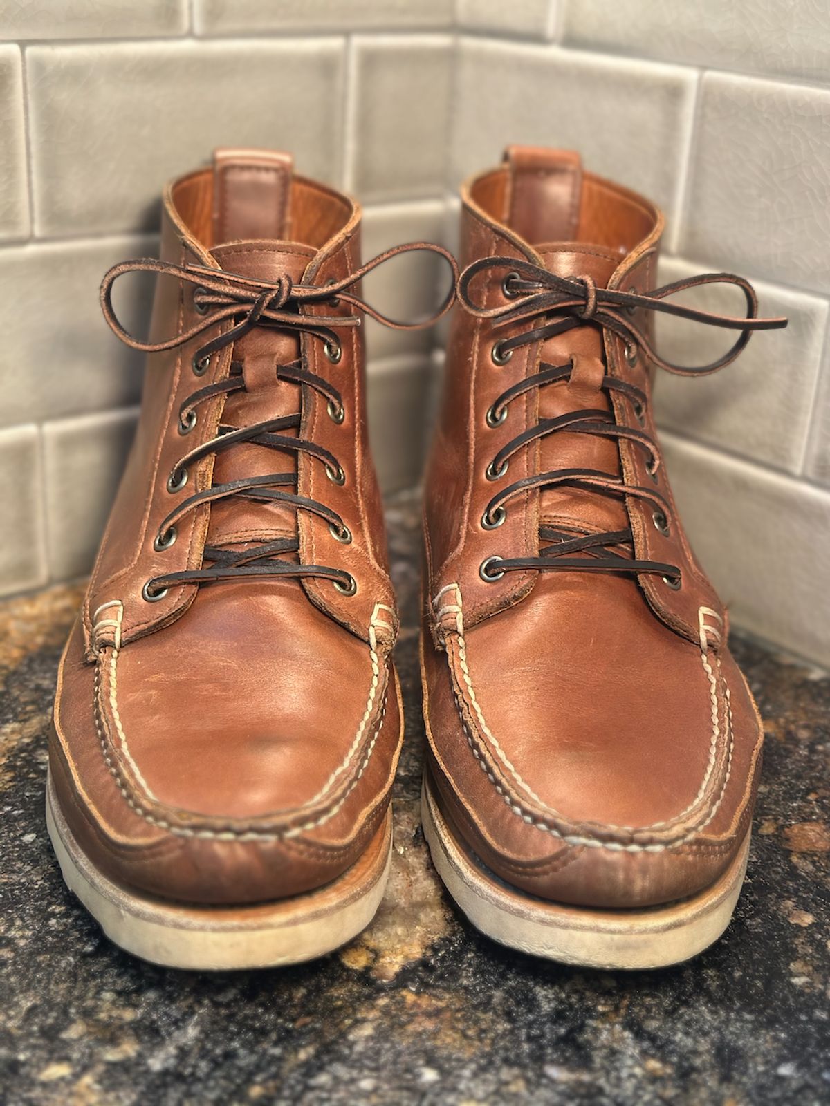 Photo by cows_electronico on December 5, 2025 of the Rancourt & Co. Harrison Boot Redux in Horween Natural Chromexcel.
