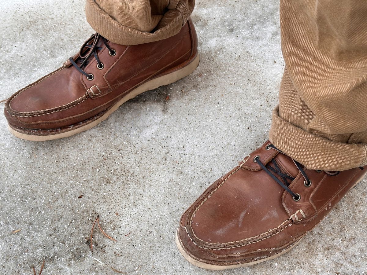 Photo by cows_electronico on December 27, 2025 of the Rancourt & Co. Harrison Boot Redux in Horween Natural Chromexcel.