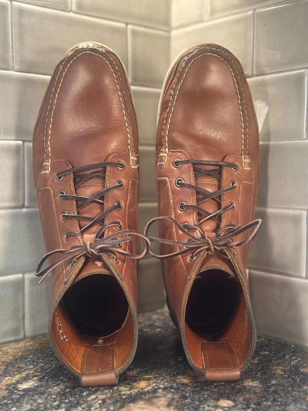 Photo by cows_electronico on January 5, 2026 of the Rancourt & Co. Harrison Boot Redux in Horween Natural Chromexcel.