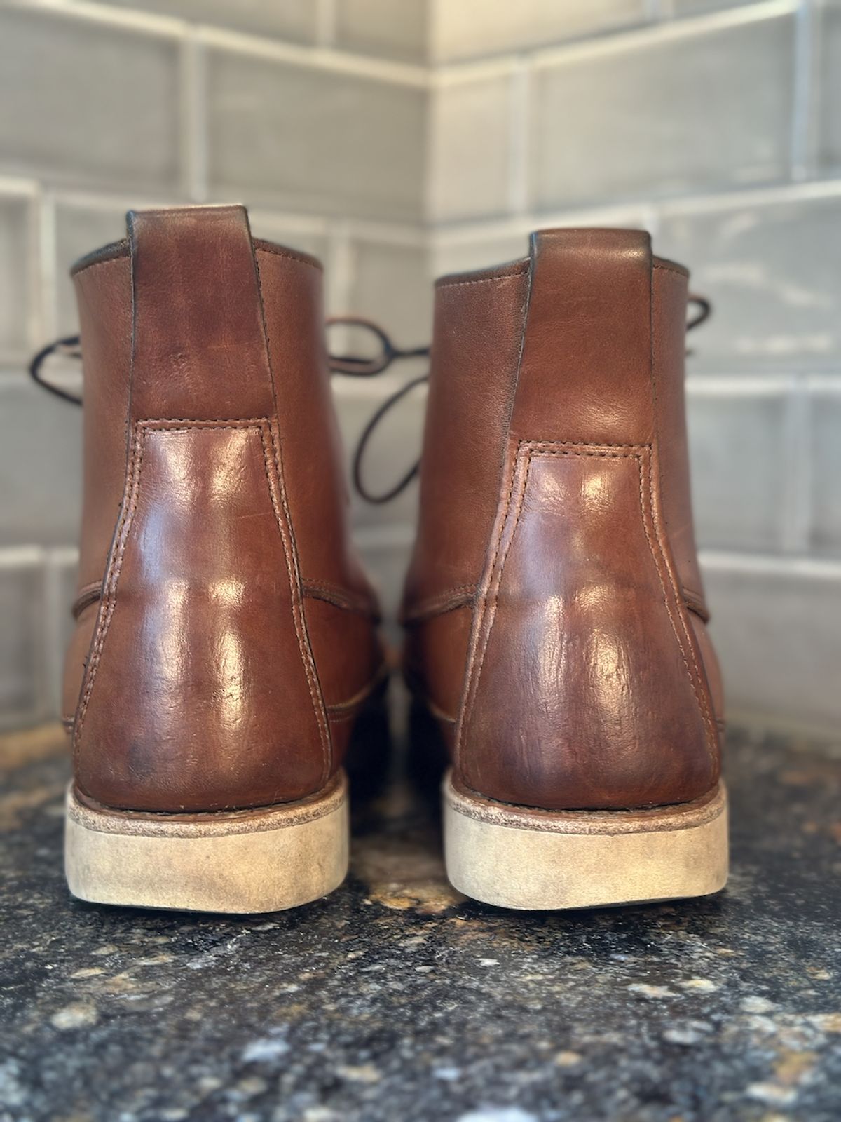 Photo by cows_electronico on February 4, 2026 of the Rancourt & Co. Harrison Boot Redux in Horween Natural Chromexcel.