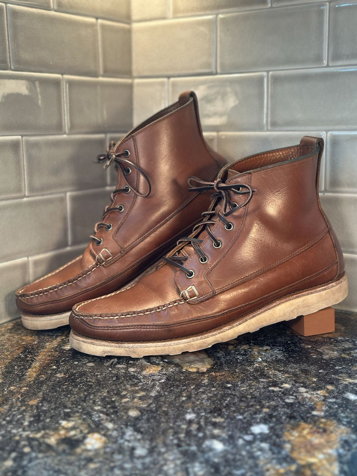 Photo by cows_electronico on February 4, 2026 of the Rancourt & Co. Harrison Boot Redux in Horween Natural Chromexcel.