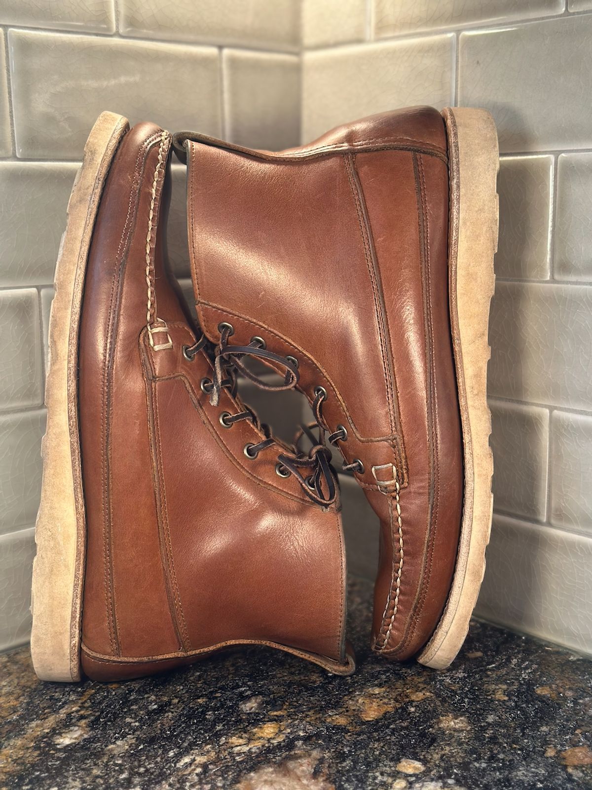 Photo by cows_electronico on February 4, 2026 of the Rancourt & Co. Harrison Boot Redux in Horween Natural Chromexcel.