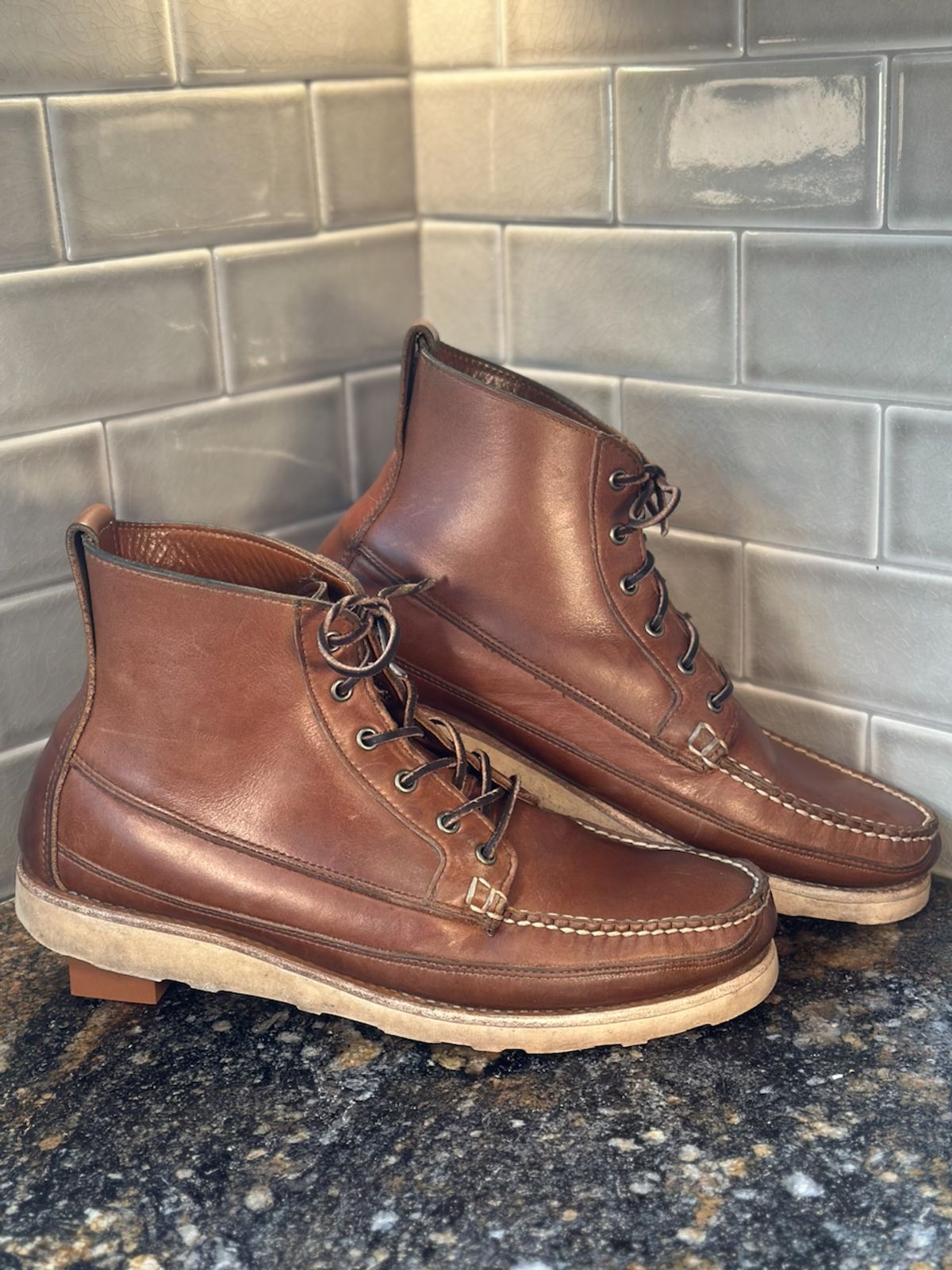 Photo by cows_electronico on February 4, 2026 of the Rancourt & Co. Harrison Boot Redux in Horween Natural Chromexcel.