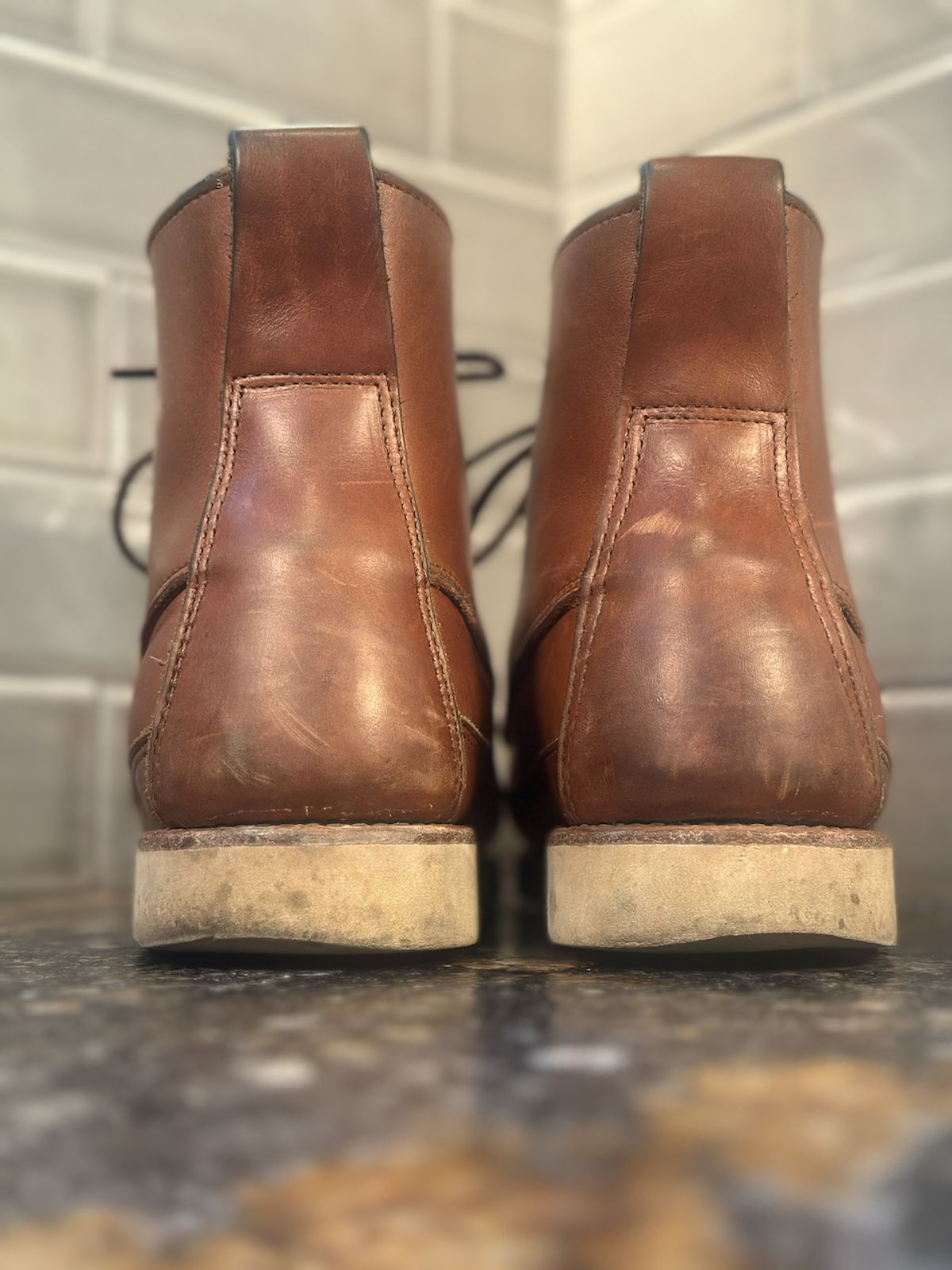 Photo by cows_electronico on January 5, 2026 of the Rancourt & Co. Harrison Boot Redux in Horween Natural Chromexcel.