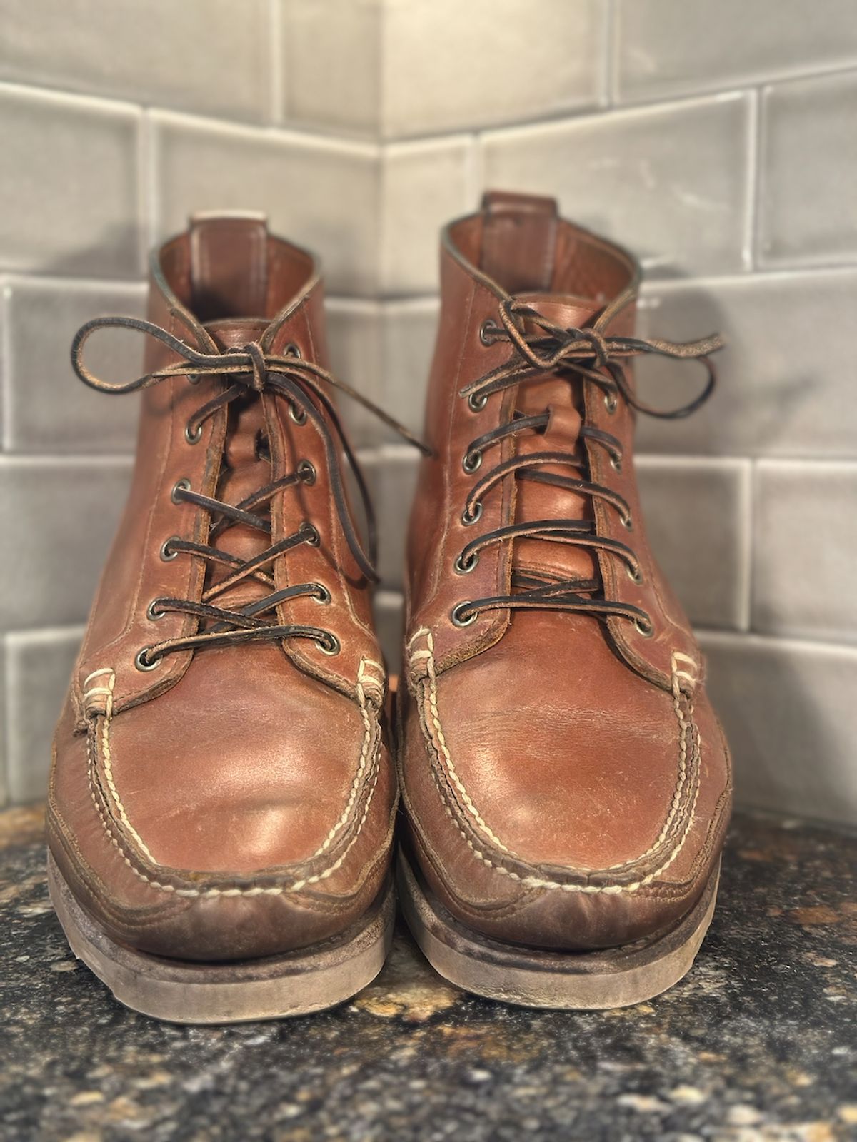 Photo by cows_electronico on March 4, 2026 of the Rancourt & Co. Harrison Boot Redux in Horween Natural Chromexcel.