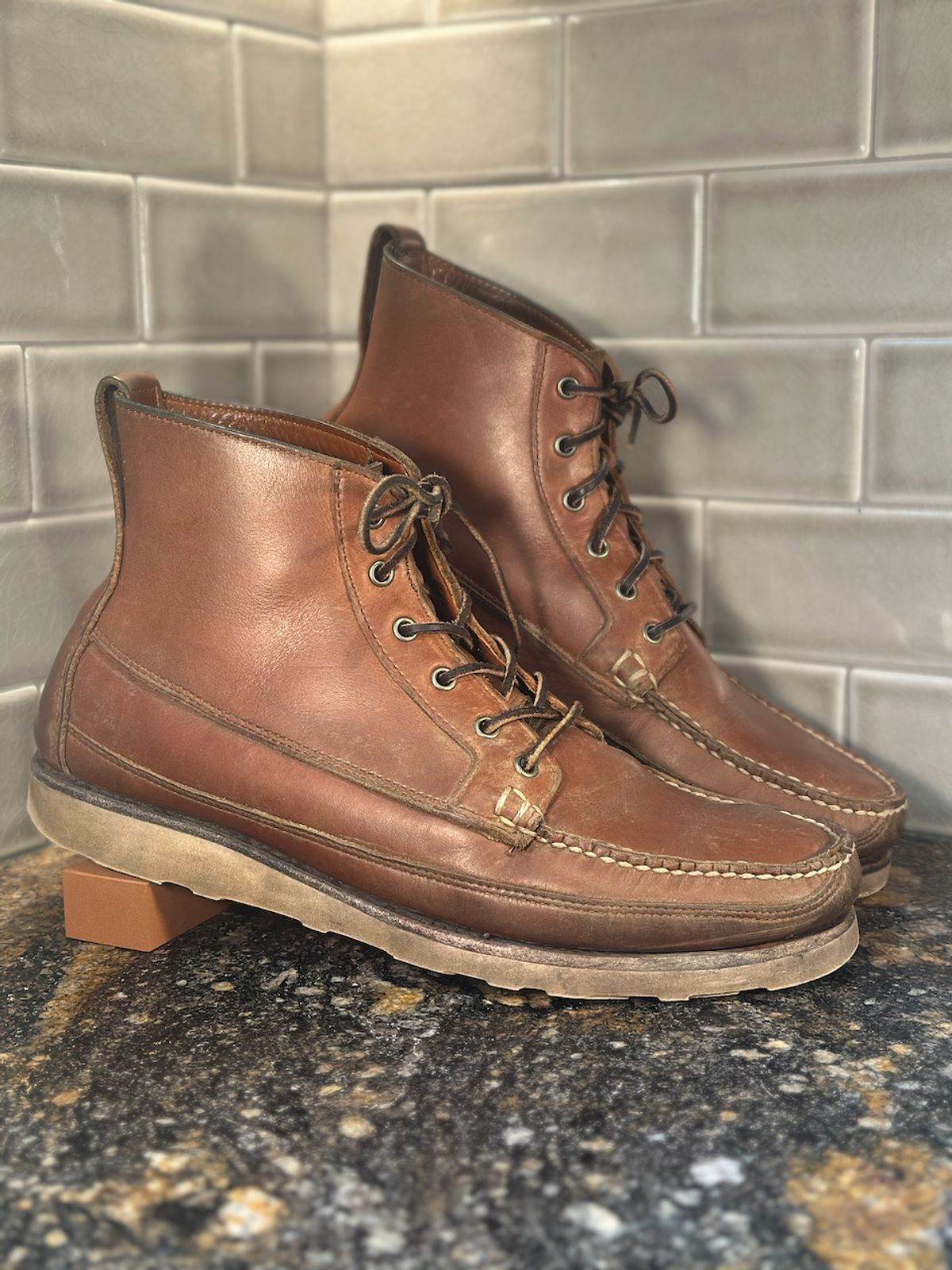 Photo by cows_electronico on March 4, 2026 of the Rancourt & Co. Harrison Boot Redux in Horween Natural Chromexcel.
