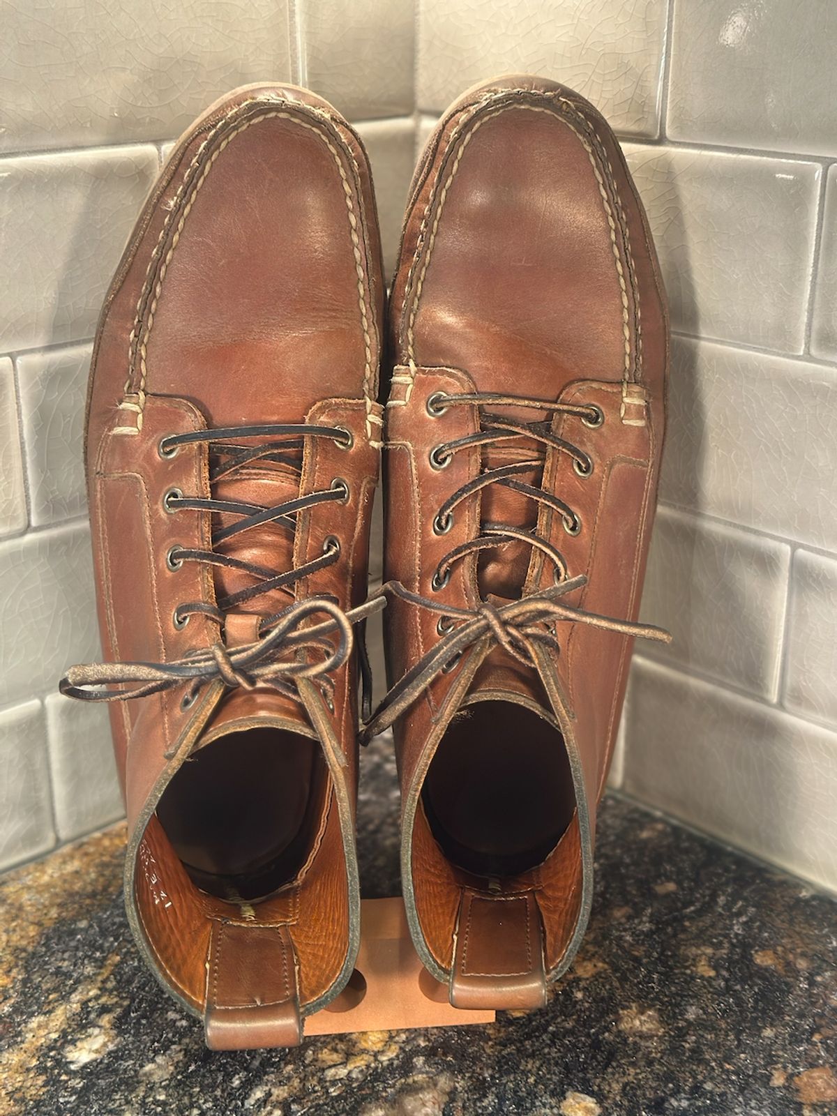 Photo by cows_electronico on March 4, 2026 of the Rancourt & Co. Harrison Boot Redux in Horween Natural Chromexcel.