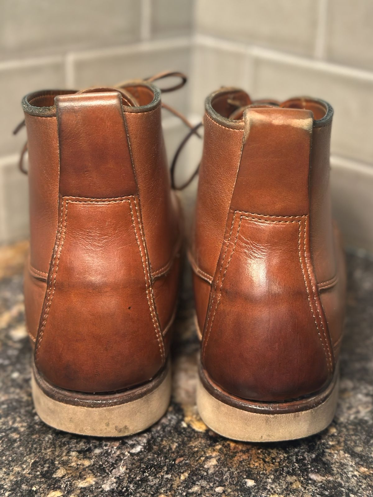 Photo by cows_electronico on April 3, 2026 of the Rancourt & Co. Harrison Boot Redux in Horween Natural Chromexcel.