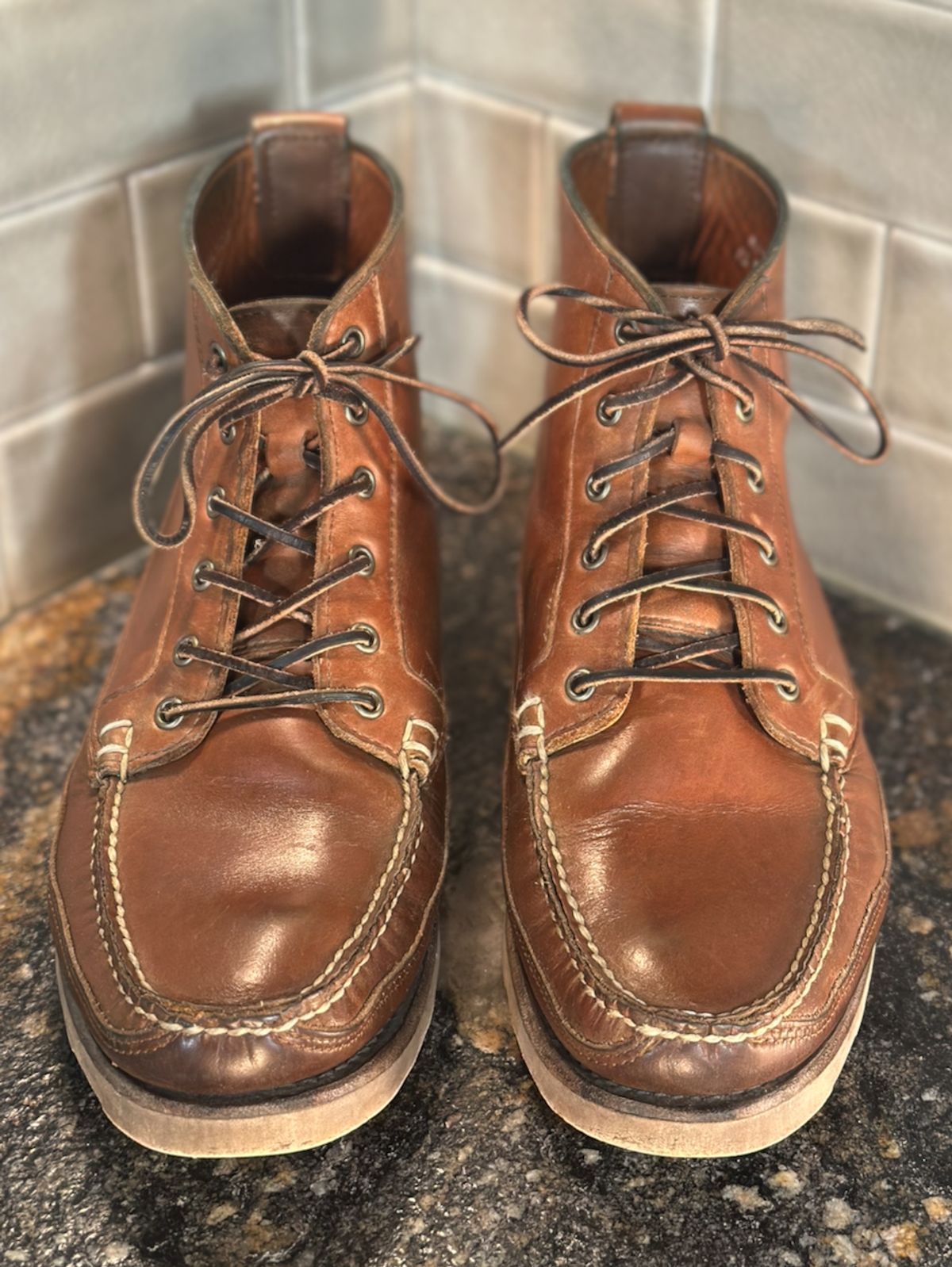Photo by cows_electronico on April 3, 2026 of the Rancourt & Co. Harrison Boot Redux in Horween Natural Chromexcel.