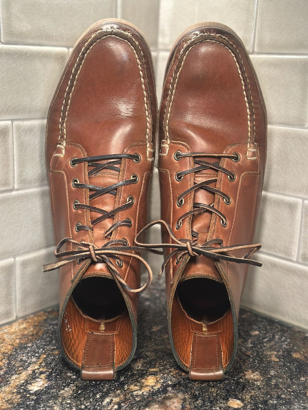 Photo by cows_electronico on April 3, 2026 of the Rancourt & Co. Harrison Boot Redux in Horween Natural Chromexcel.