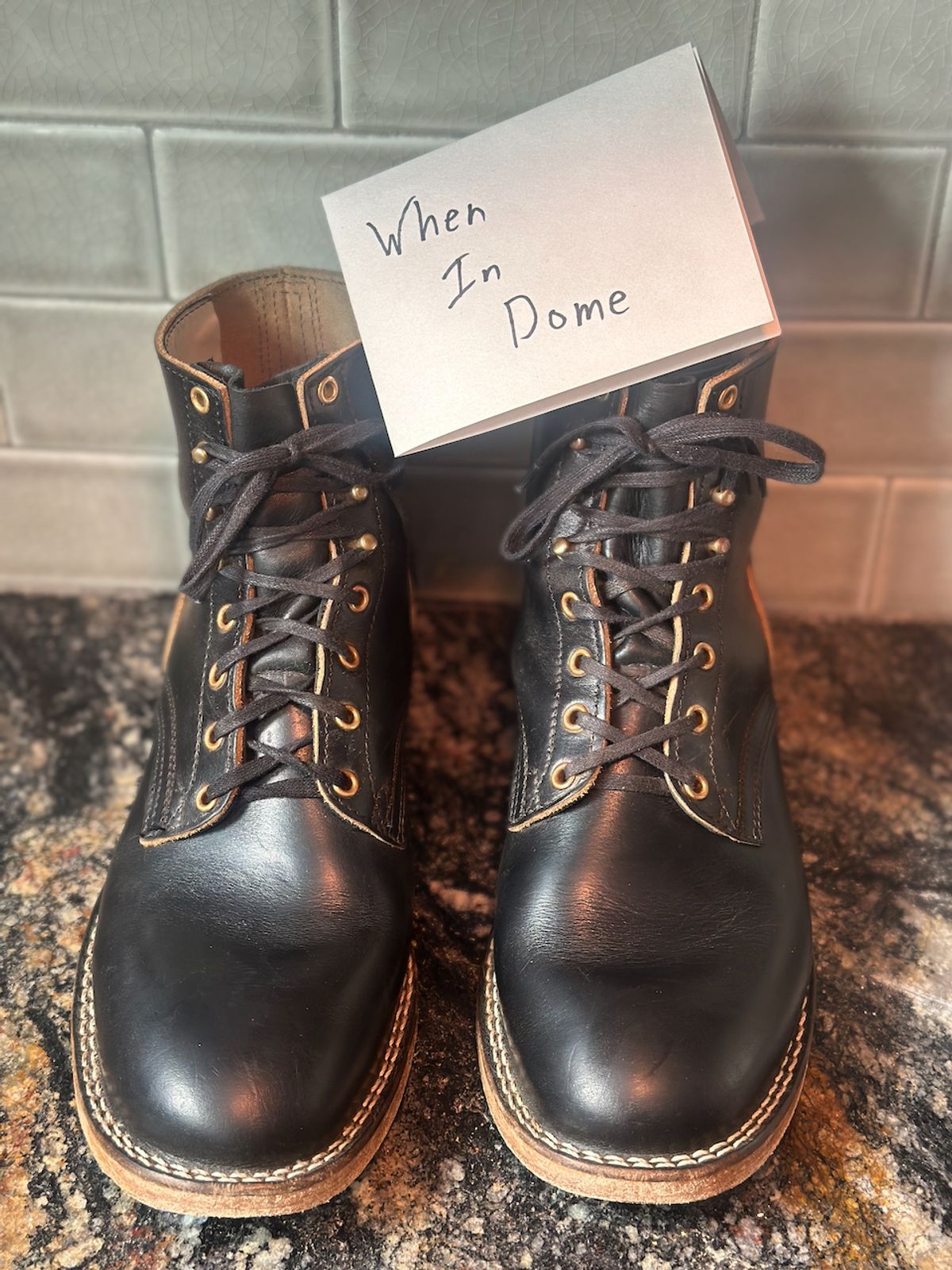 Photo by cows_electronico on November 5, 2024 of the Nicks Free Range in Horween Black Teacore Chromexcel.