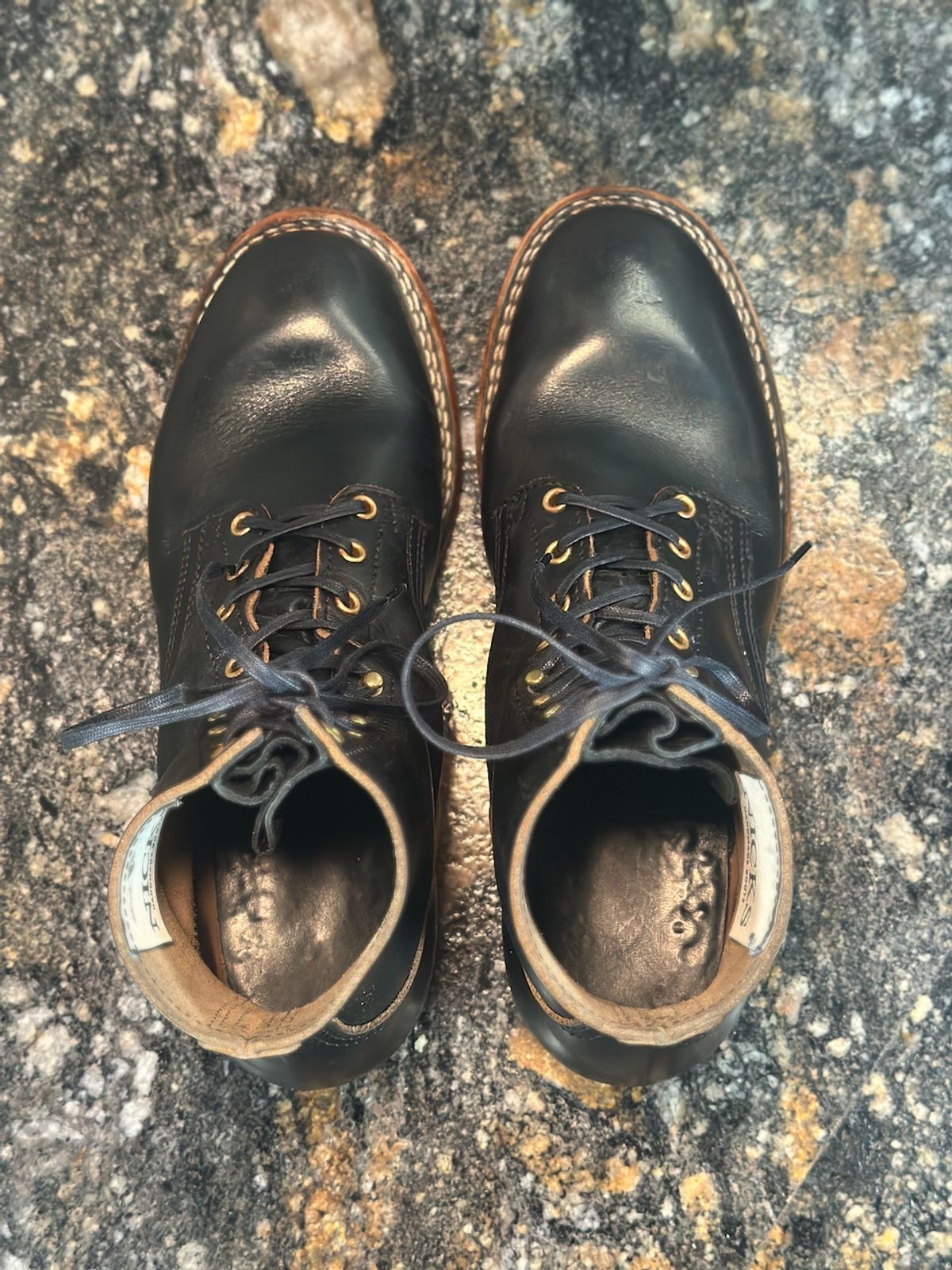 Photo by cows_electronico on February 3, 2025 of the Nicks Free Range in Horween Black Teacore Chromexcel.