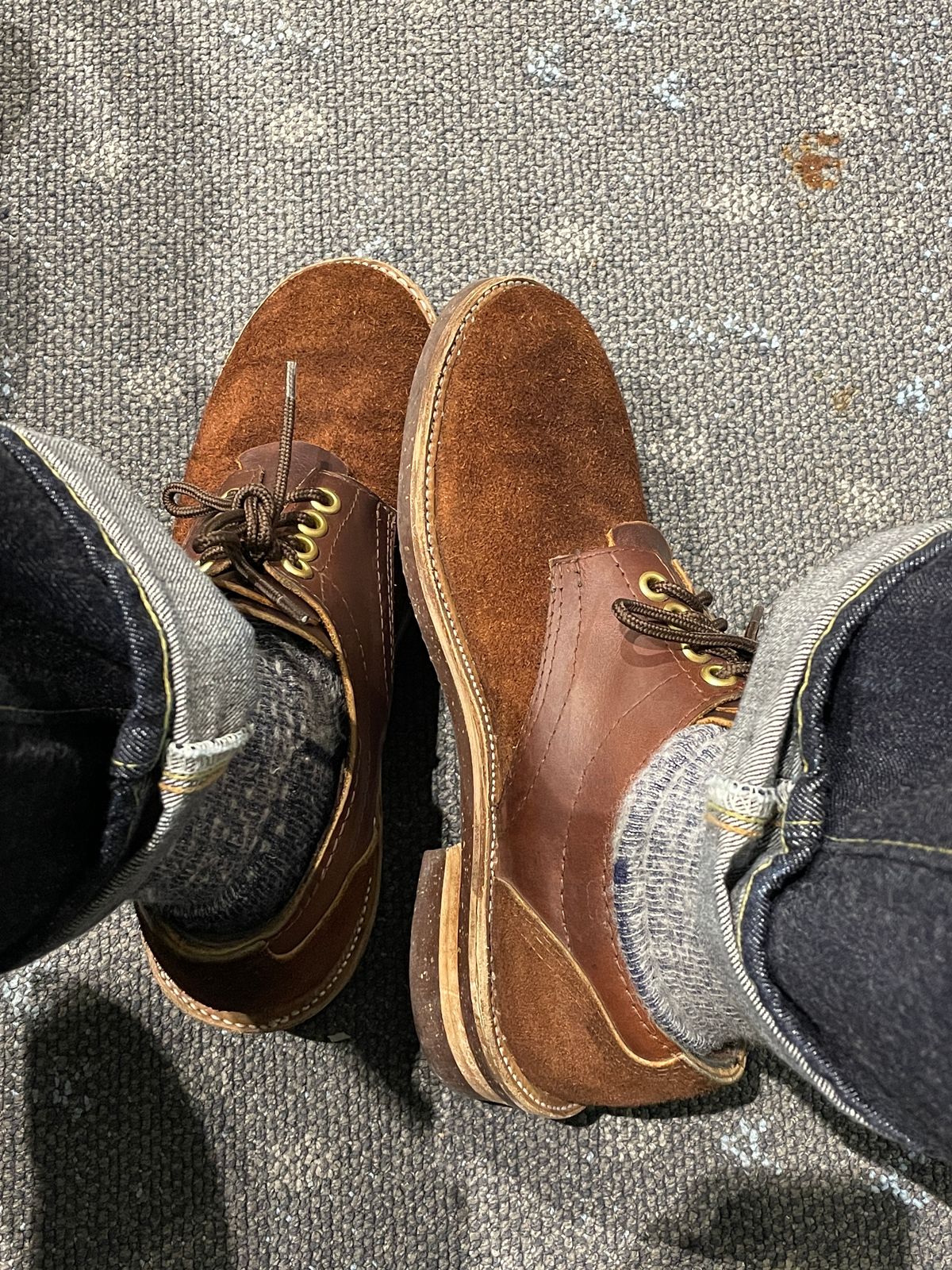 Photo by powerserge on January 6, 2023 of the Self-Made Work Oxford in LaBelle Supply Walnut Oil Tanned Loggertan.