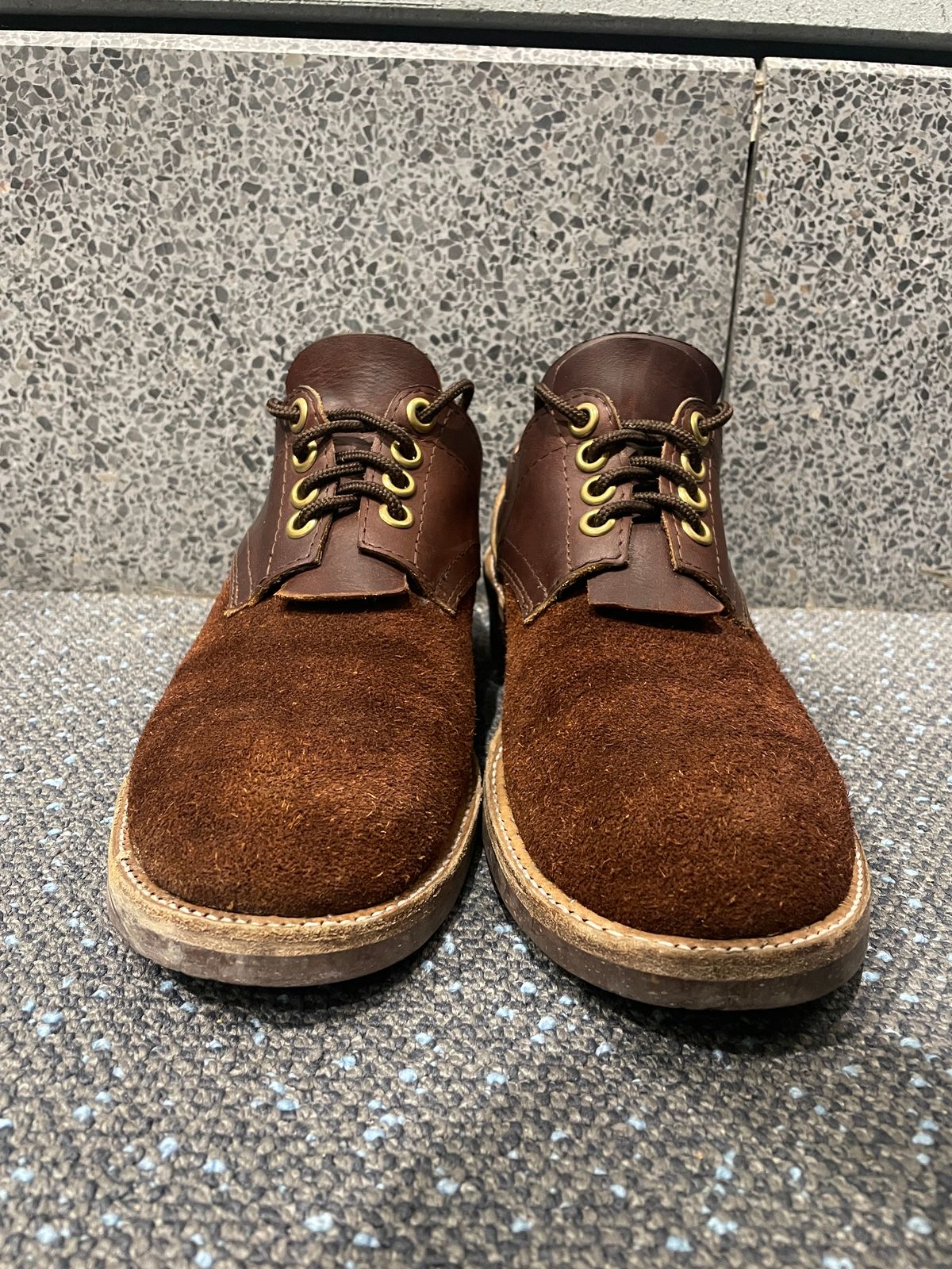 Photo by powerserge on January 6, 2023 of the Self-Made Work Oxford in LaBelle Supply Walnut Oil Tanned Loggertan.