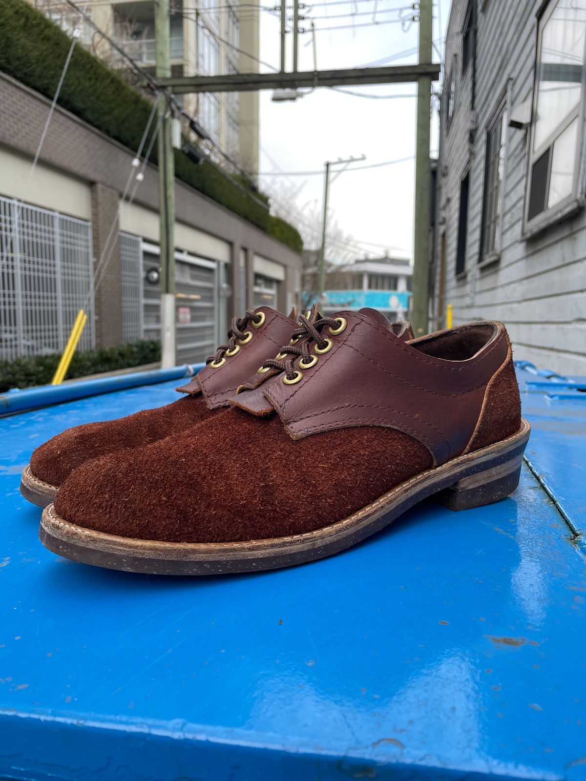 Photo by powerserge on March 6, 2023 of the Self-Made Work Oxford in LaBelle Supply Walnut Oil Tanned Loggertan.